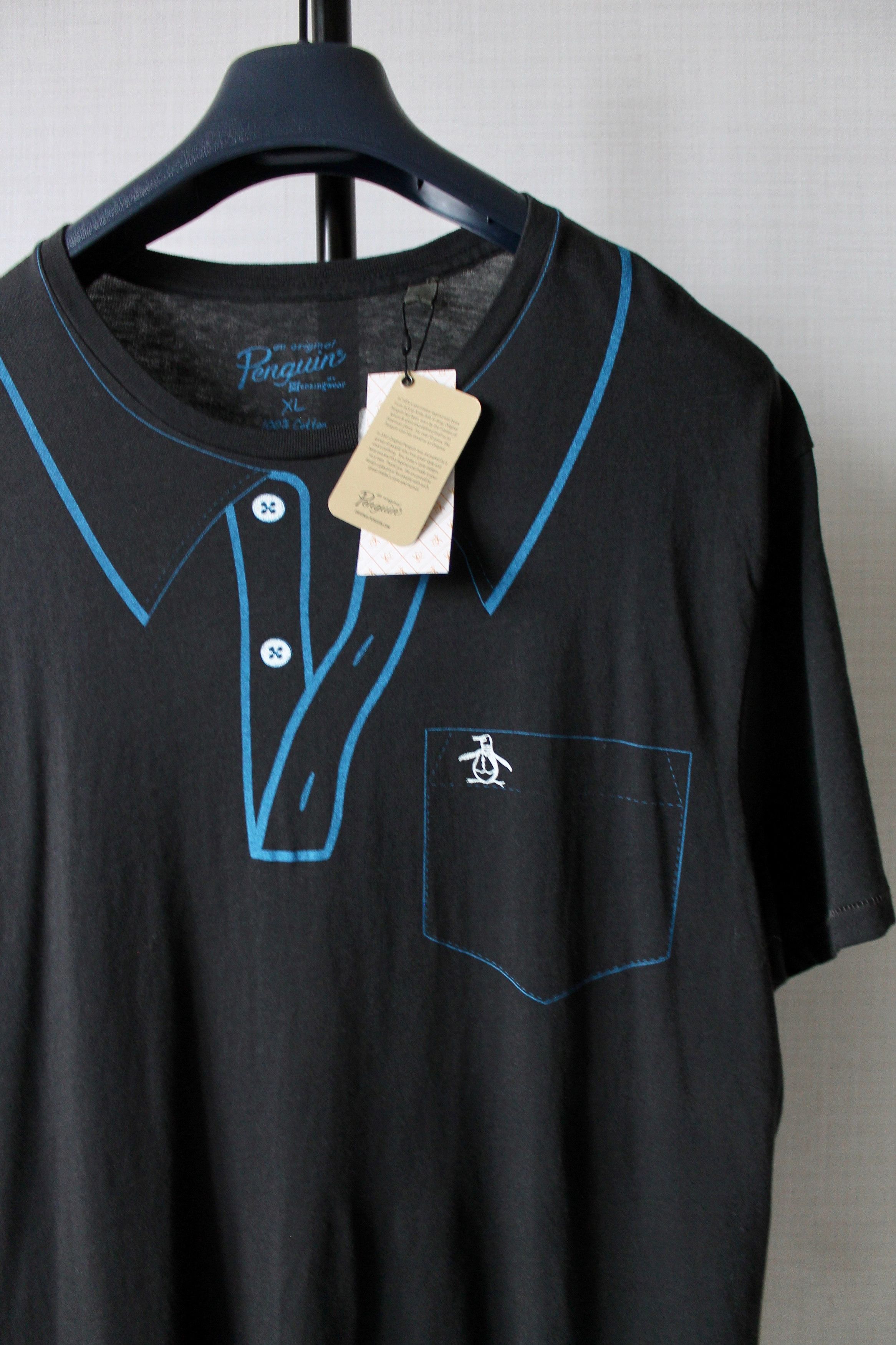 Original Penguin PENGUIN t shirt cotton caviar black tee Size US XL / EU 56 / 4 - 2 Thumbnail
