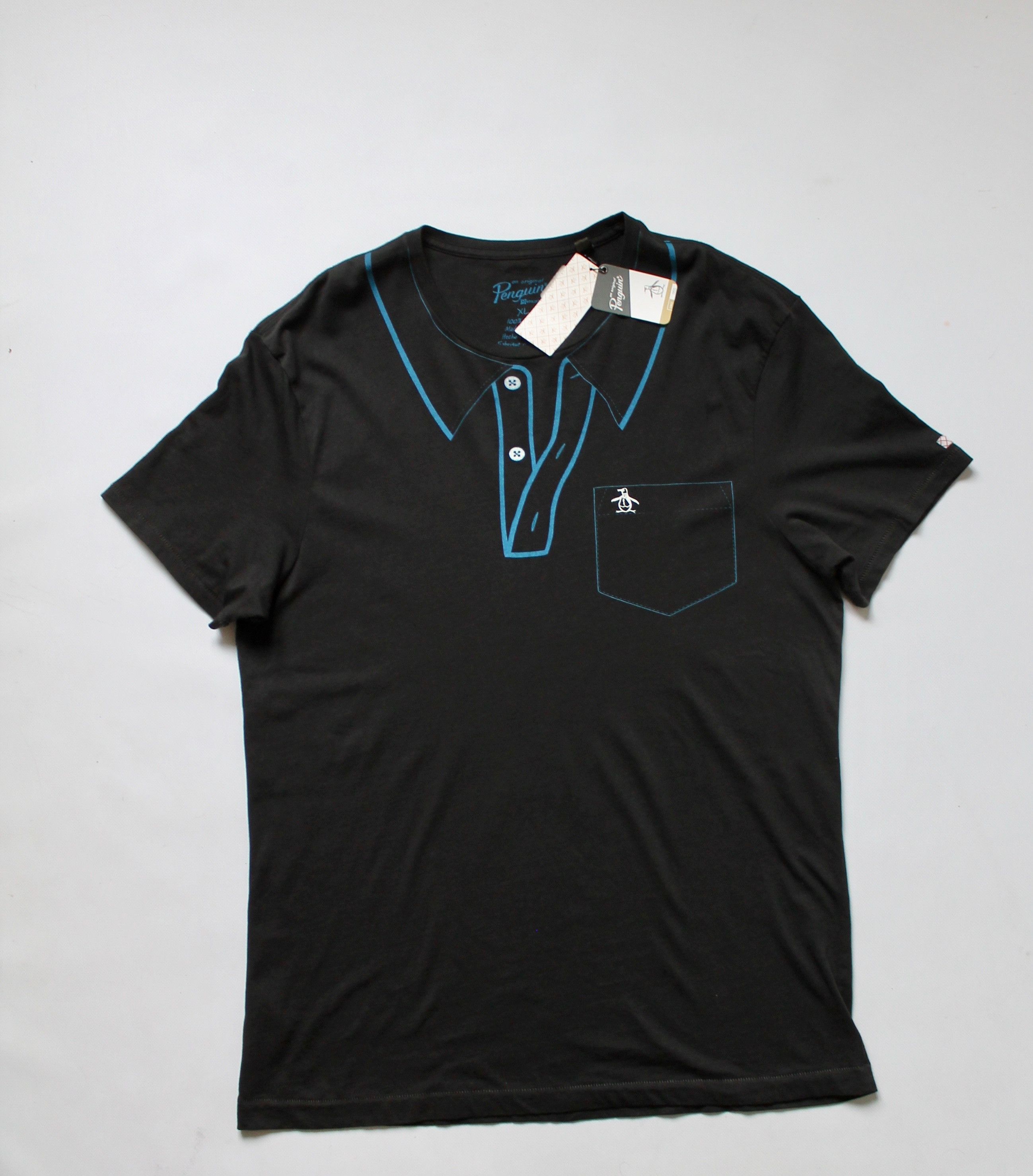 Original Penguin PENGUIN t shirt cotton caviar black tee Size US XL / EU 56 / 4 - 8 Thumbnail