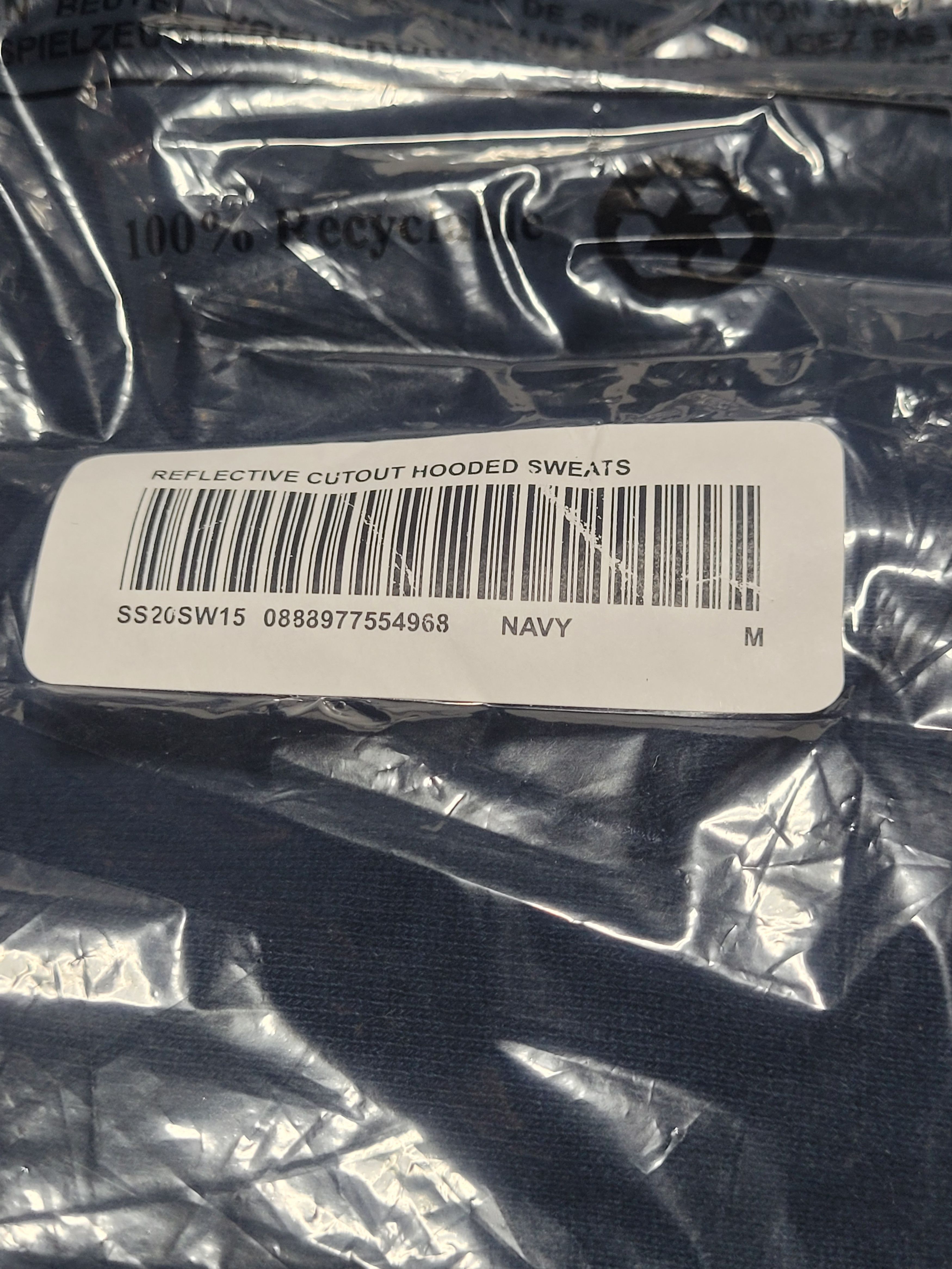 Supreme Navy Supreme reflective cutout logo hoodie sz M Size US M / EU 48-50 / 2 - 2 Thumbnail