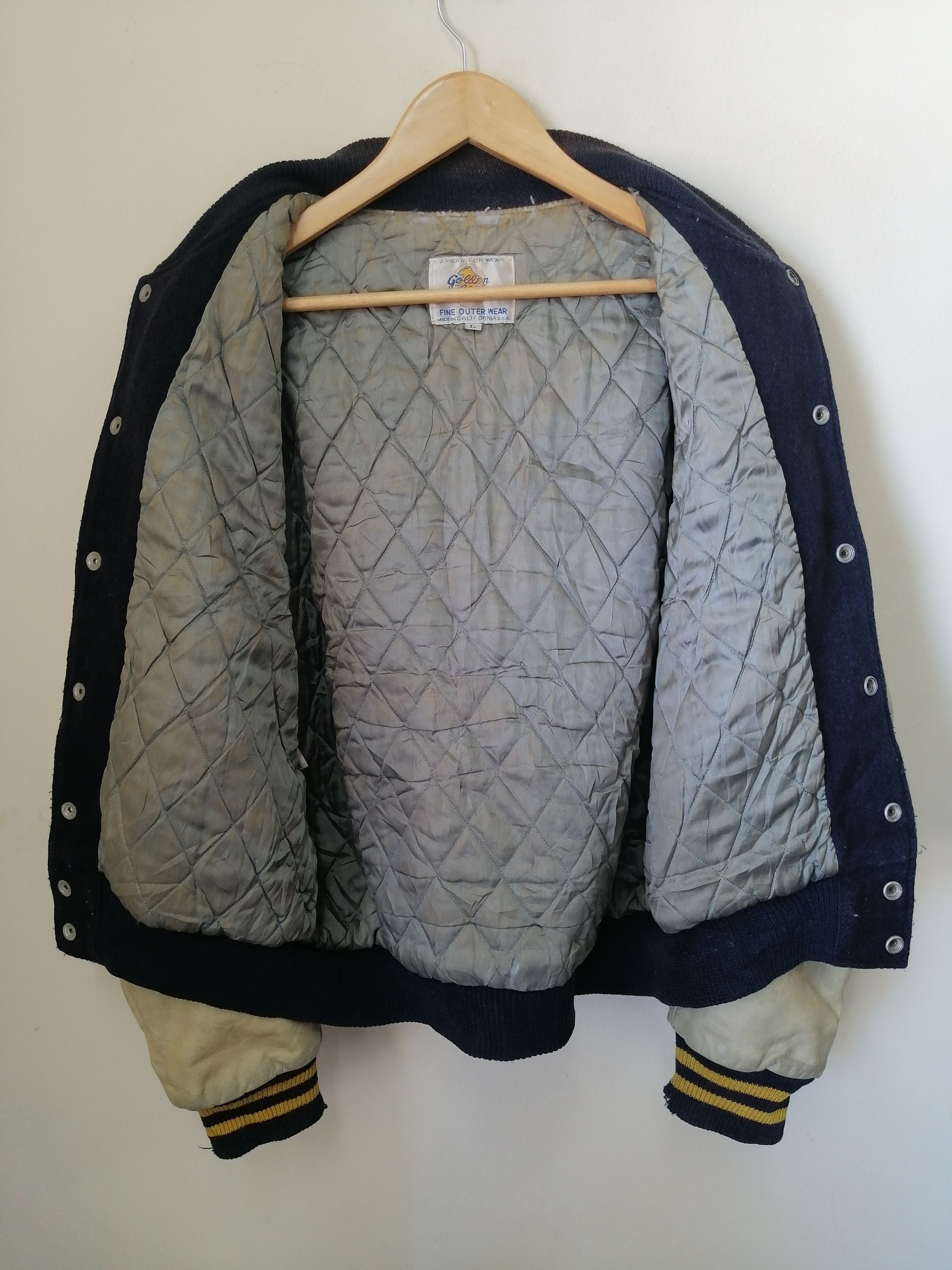Vintage Golden Bear Vasity Jacket leather sleeve Size US L / EU 52-54 / 3 - 2 Thumbnail