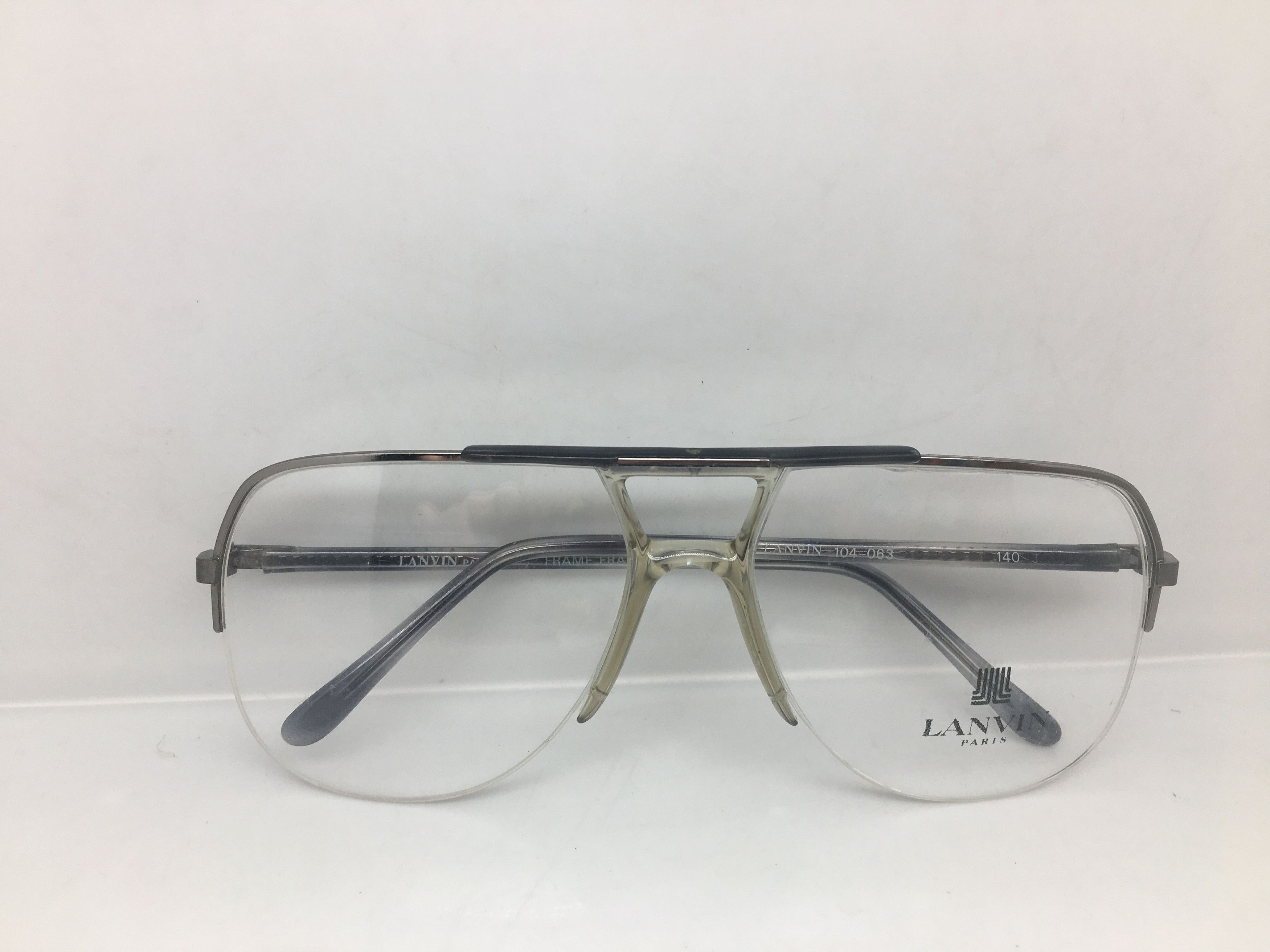 Lanvin Vintage 80s Lanvin 104-063 Aviator Eyeglasses France New Size ONE SIZE - 7 Thumbnail