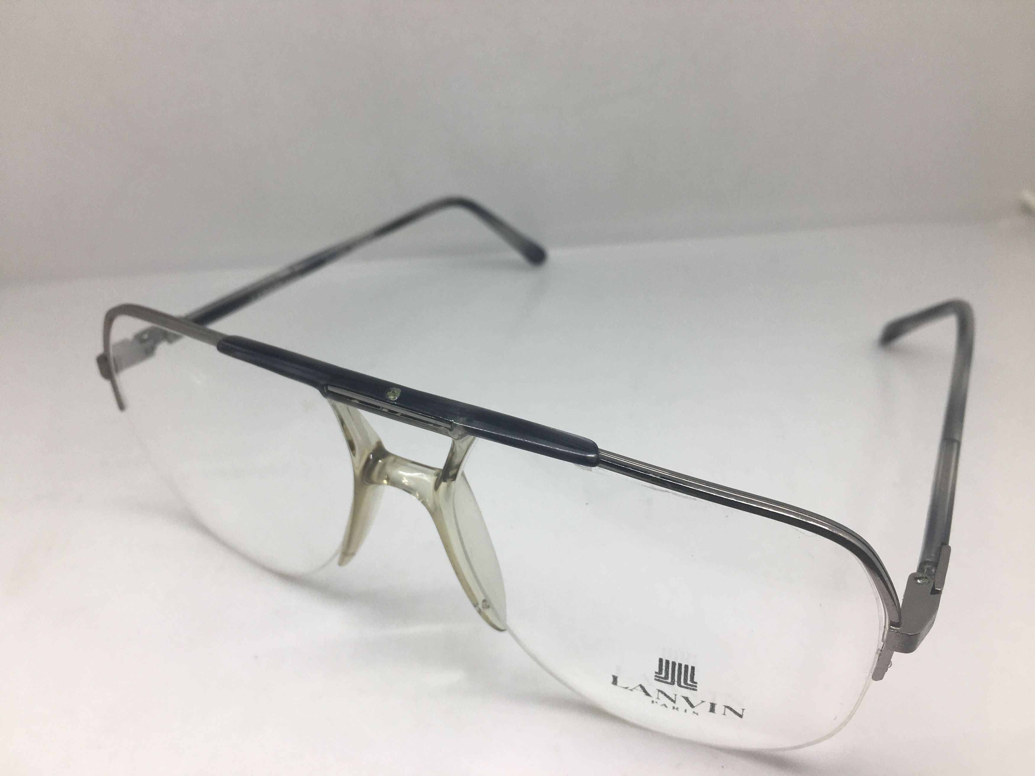 Lanvin Vintage 80s Lanvin 104-063 Aviator Eyeglasses France New Size ONE SIZE - 3 Thumbnail