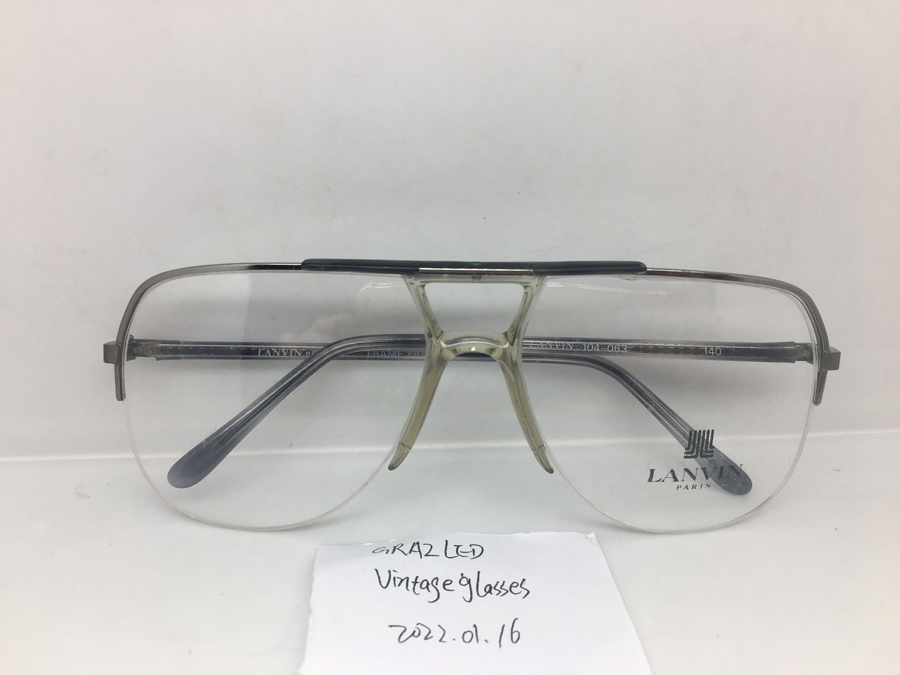 Lanvin Vintage 80s Lanvin 104-063 Aviator Eyeglasses France New Size ONE SIZE - 8 Thumbnail