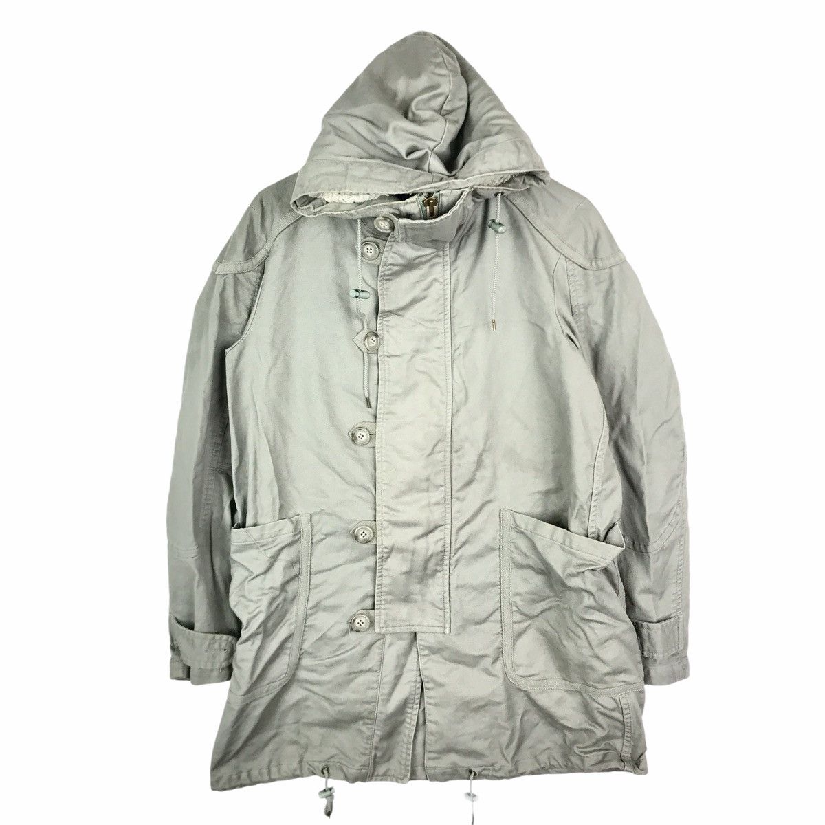 Vintage ISSEY MIYAKE IS Design Studio Chisato Tsumori Trench Coat Jacket Parka Hoodie main image 1