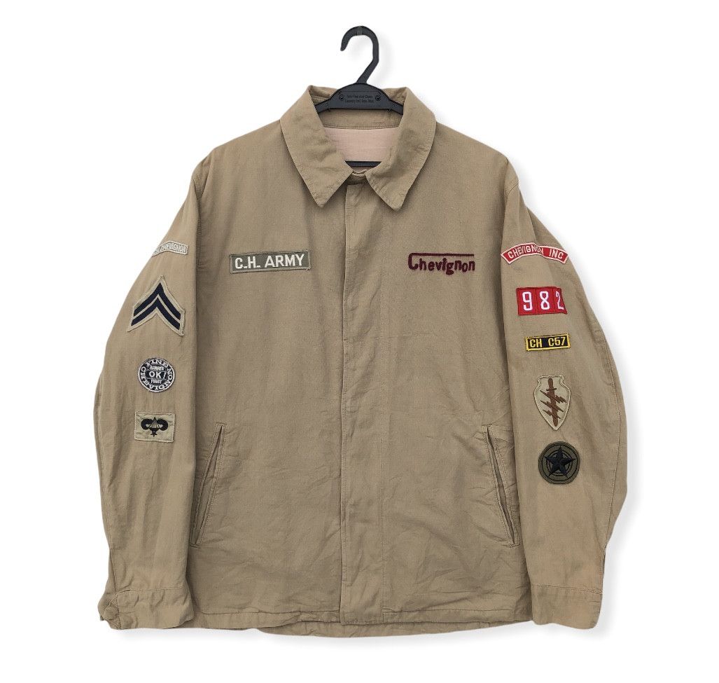 Chevignon RARE🔥CHEVIGNON MILITARY STYLE PATCH JACKET LOOSE FIT Size US M / EU 48-50 / 2 - 2 Thumbnail