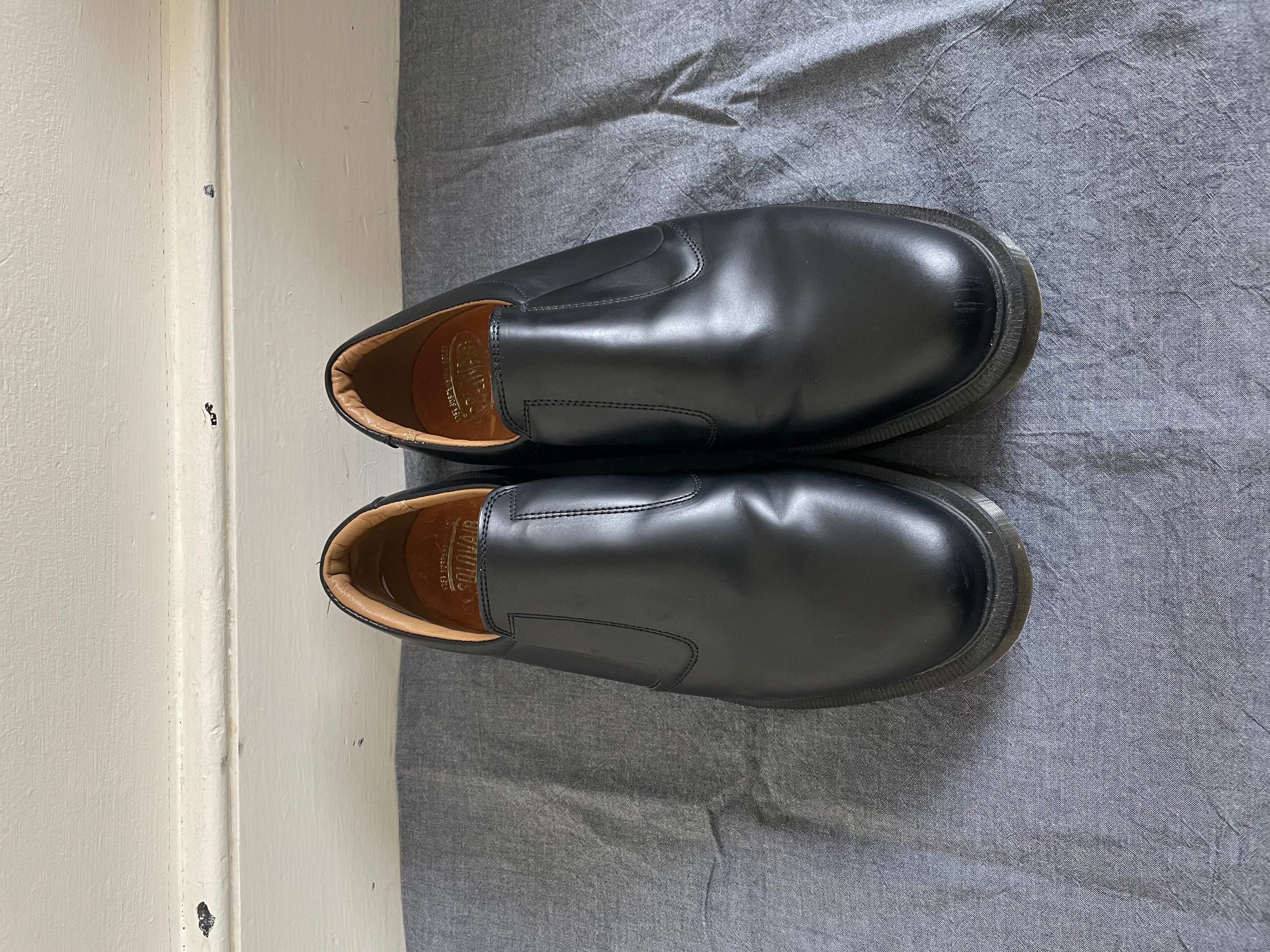Solovair Solovair Black 'The Fireman' Slip-on Leather Shoe | Grailed