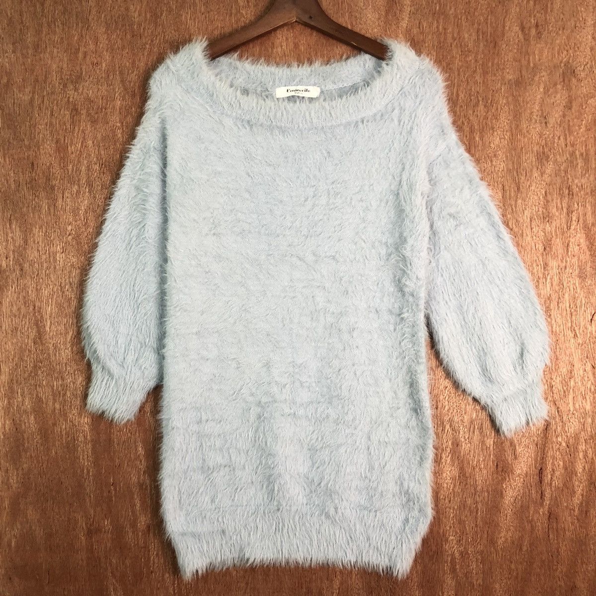 image of Homespun Knitwear Japan Emsexcite Vouloin Soft Blue Mohair Knitwear, Men's (Size Medium)