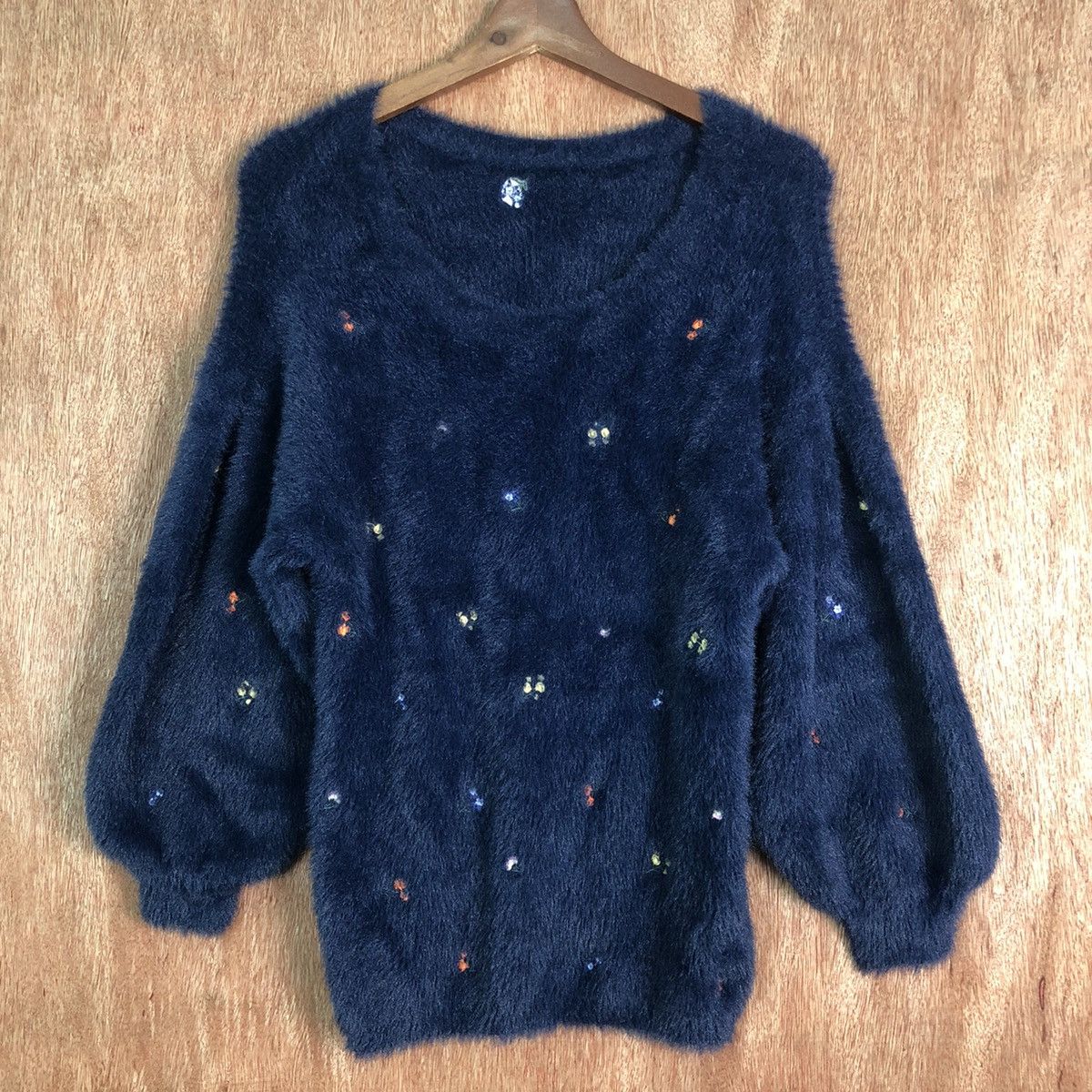 Homespun Knitwear × Japanese Brand Claude Michel Blue MOhair Shag Shaggy Knitwear Size US M / EU 48-50 / 2 - 3 Thumbnail
