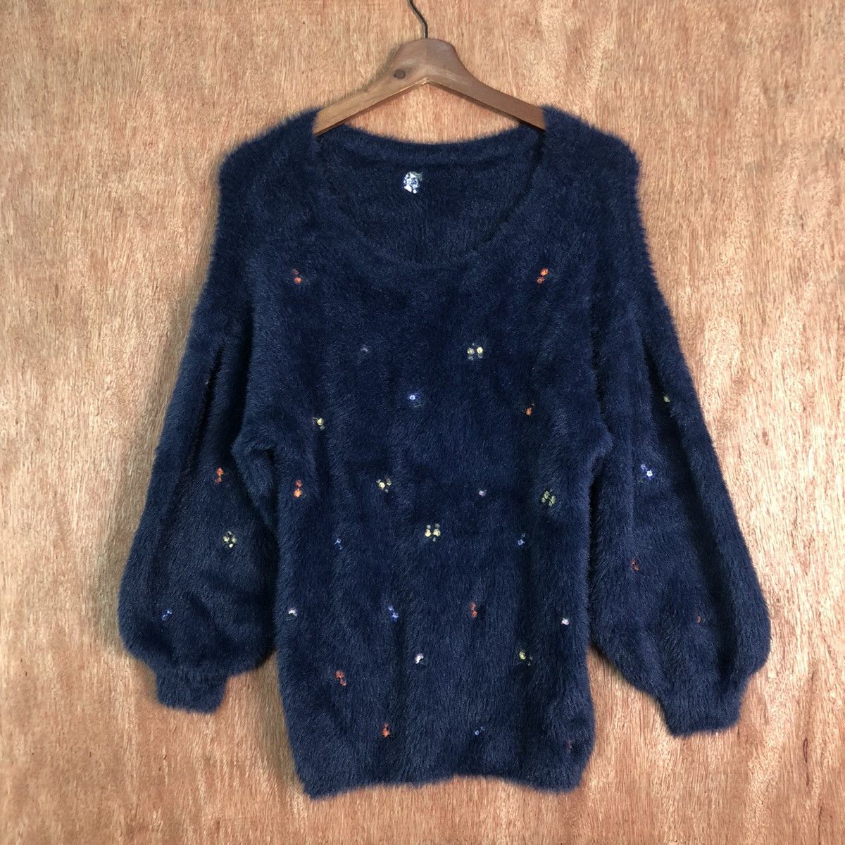 Homespun Knitwear × Japanese Brand Claude Michel Blue MOhair Shag Shaggy Knitwear Size US M / EU 48-50 / 2 - 1 Thumbnail