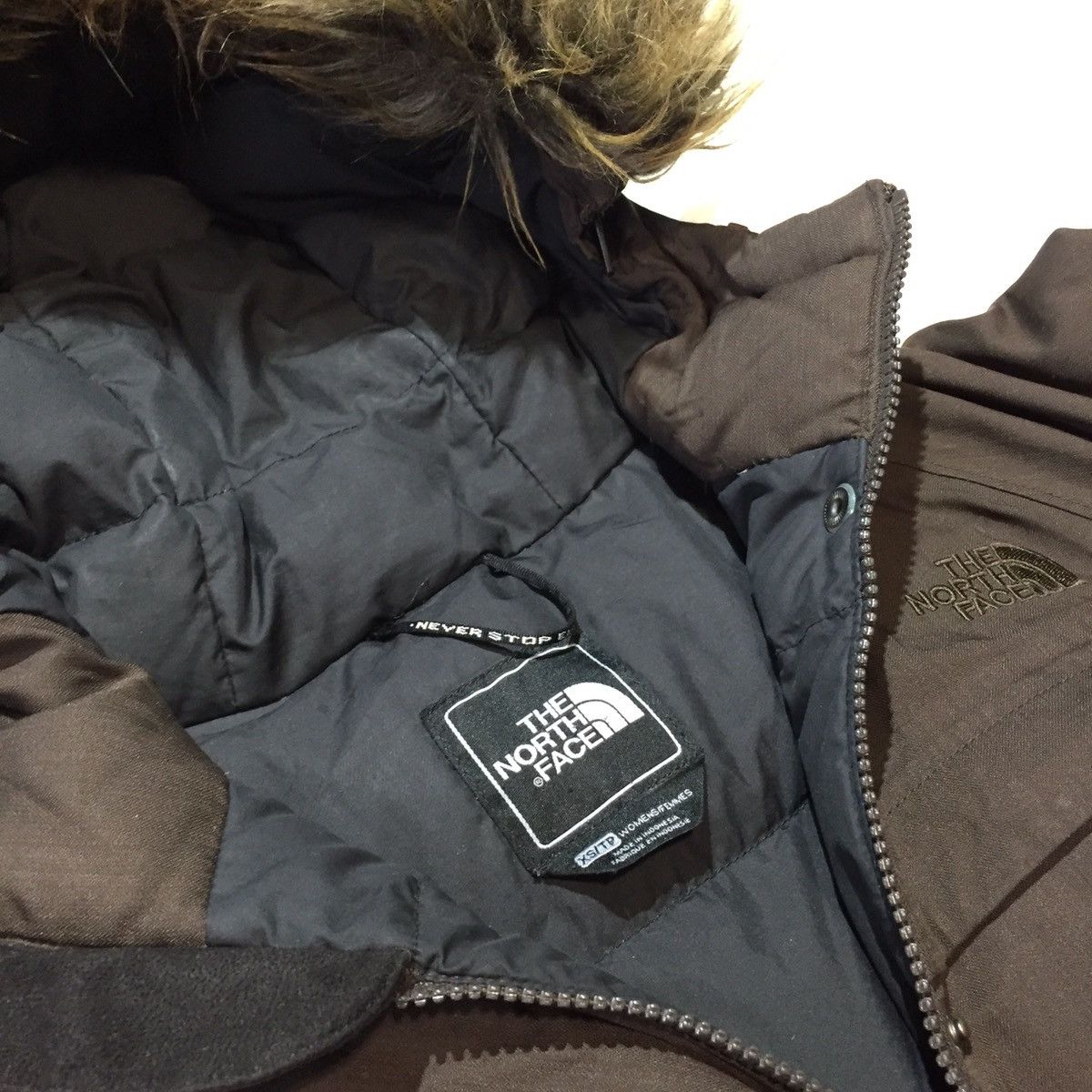 The North Face × Vintage The North Face Women Parka Down Jacket Brown Size US XS / EU 42 / 0 - 3 Thumbnail
