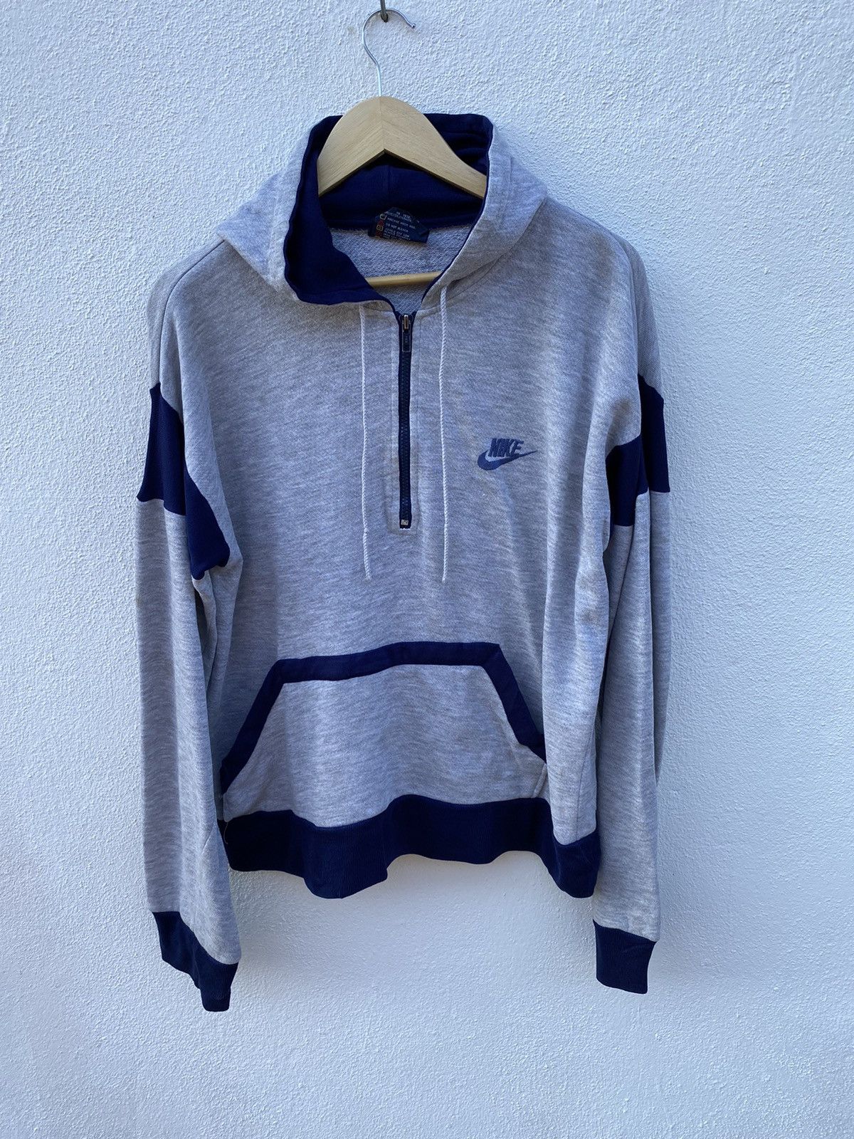 Nike × Vintage Vintage Nike swosh Blue Label hoodies Size US L / EU 52-54 / 3 - 1 Thumbnail