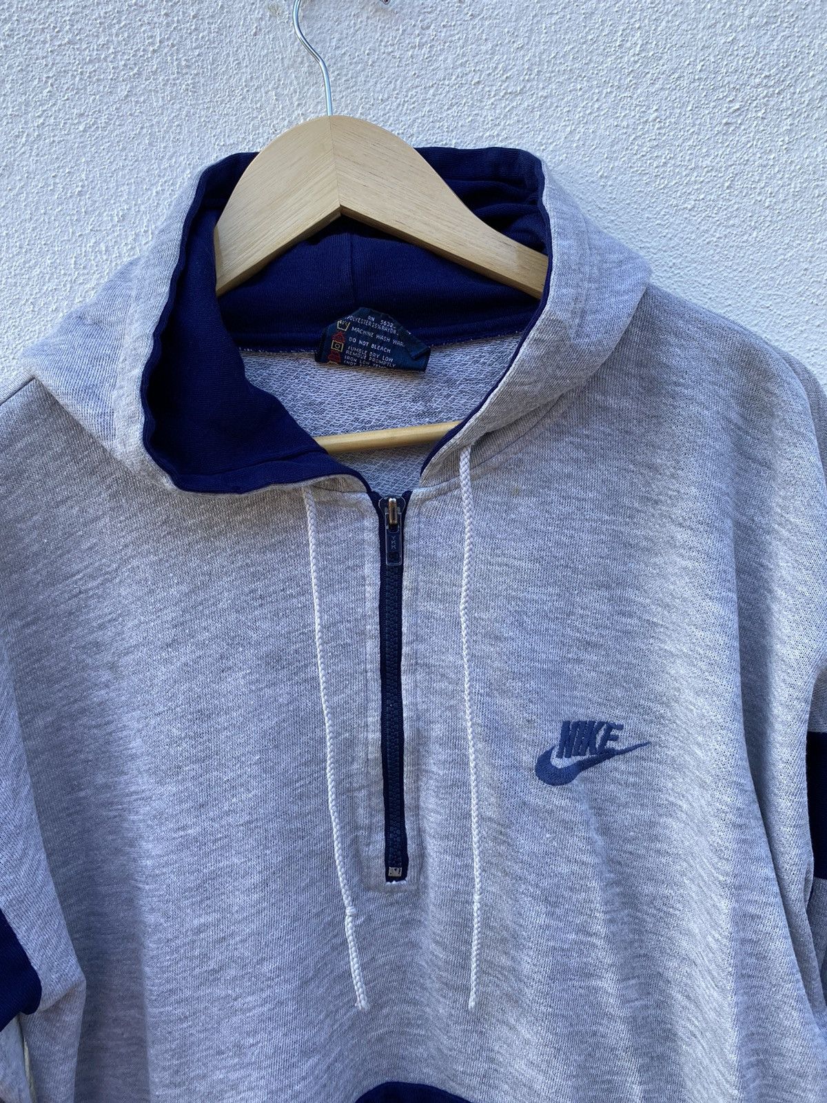 Nike × Vintage Vintage Nike swosh Blue Label hoodies Size US L / EU 52-54 / 3 - 6 Thumbnail