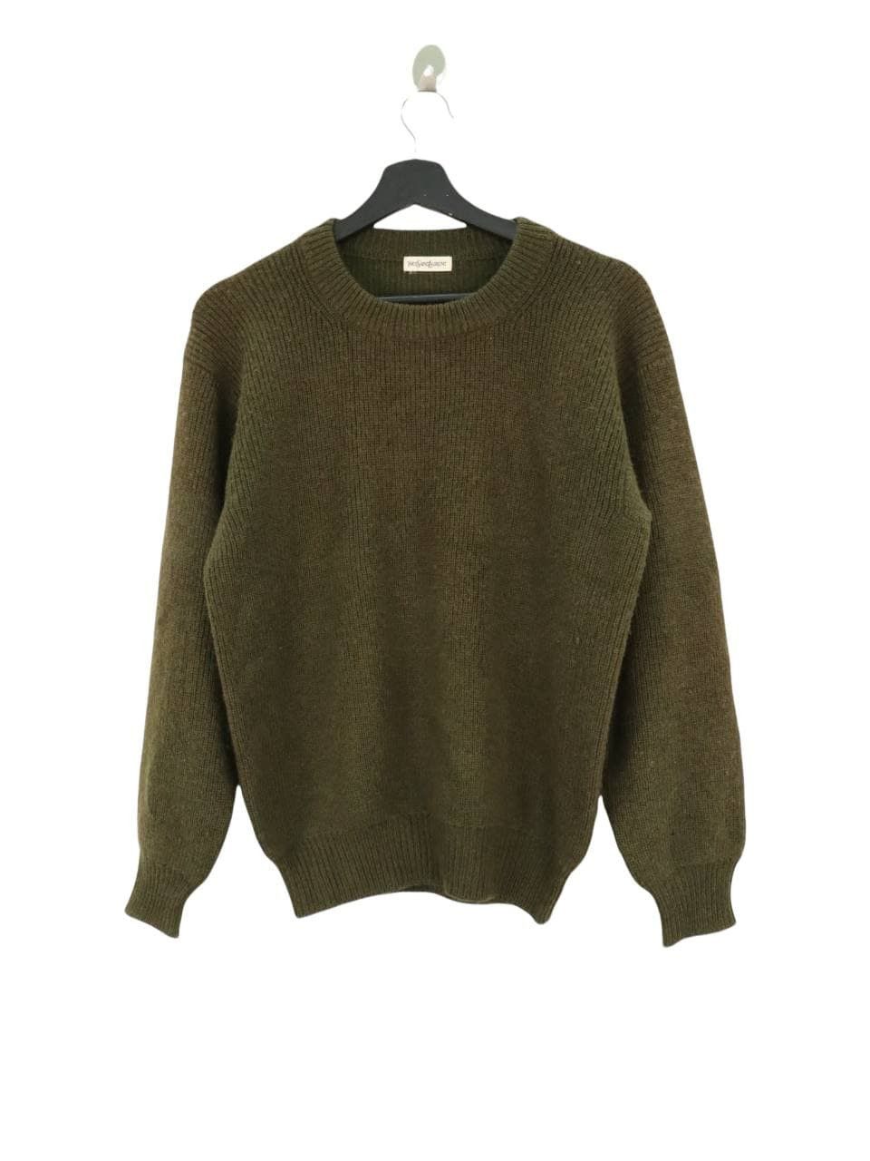 Vintage Yves Saint Laurent Wool Olive Sweatshirt