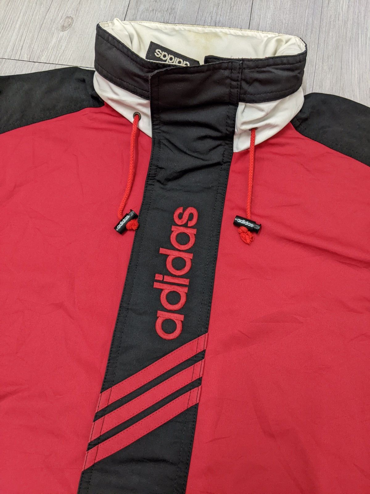 Adidas Vtg 90s Adidas Stripe Hooded Jacket Size US M / EU 48-50 / 2 - 6 Thumbnail