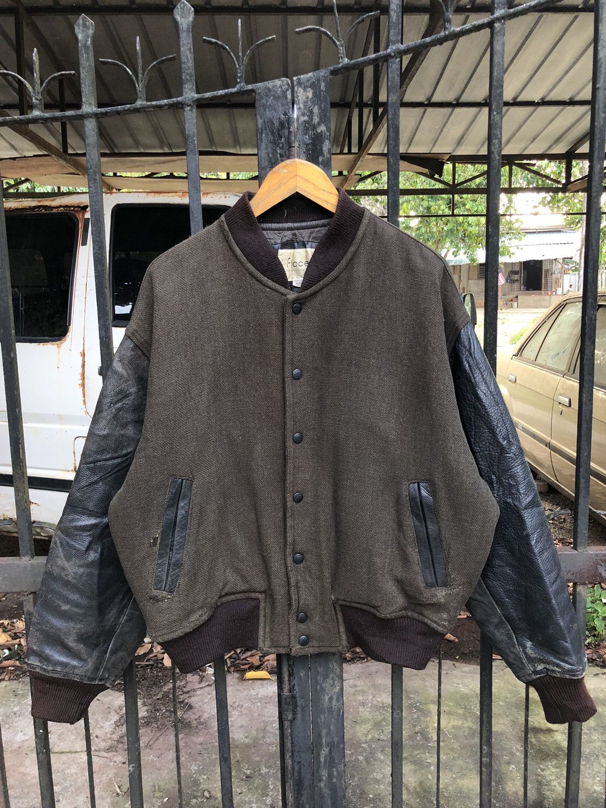 Japanese Brand × Yoshiyuki Konishi Rare Ficce Uomo by Yoshiyuki Konishi Leather Sleeved Jacket Size US M / EU 48-50 / 2 - 2 Thumbnail