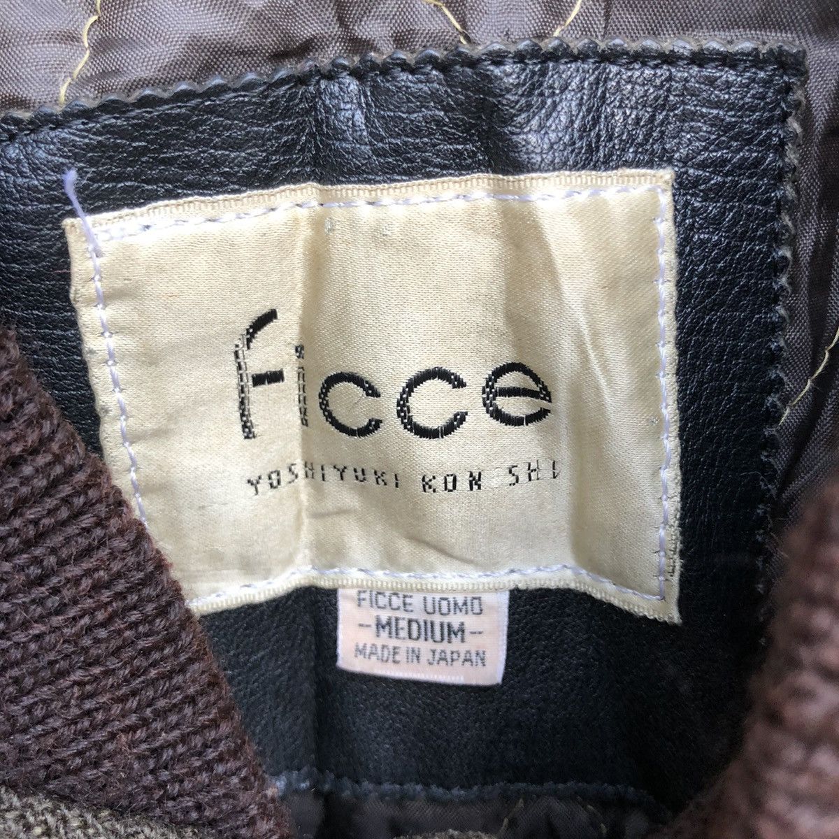 Japanese Brand × Yoshiyuki Konishi Rare Ficce Uomo by Yoshiyuki Konishi Leather Sleeved Jacket Size US M / EU 48-50 / 2 - 3 Thumbnail
