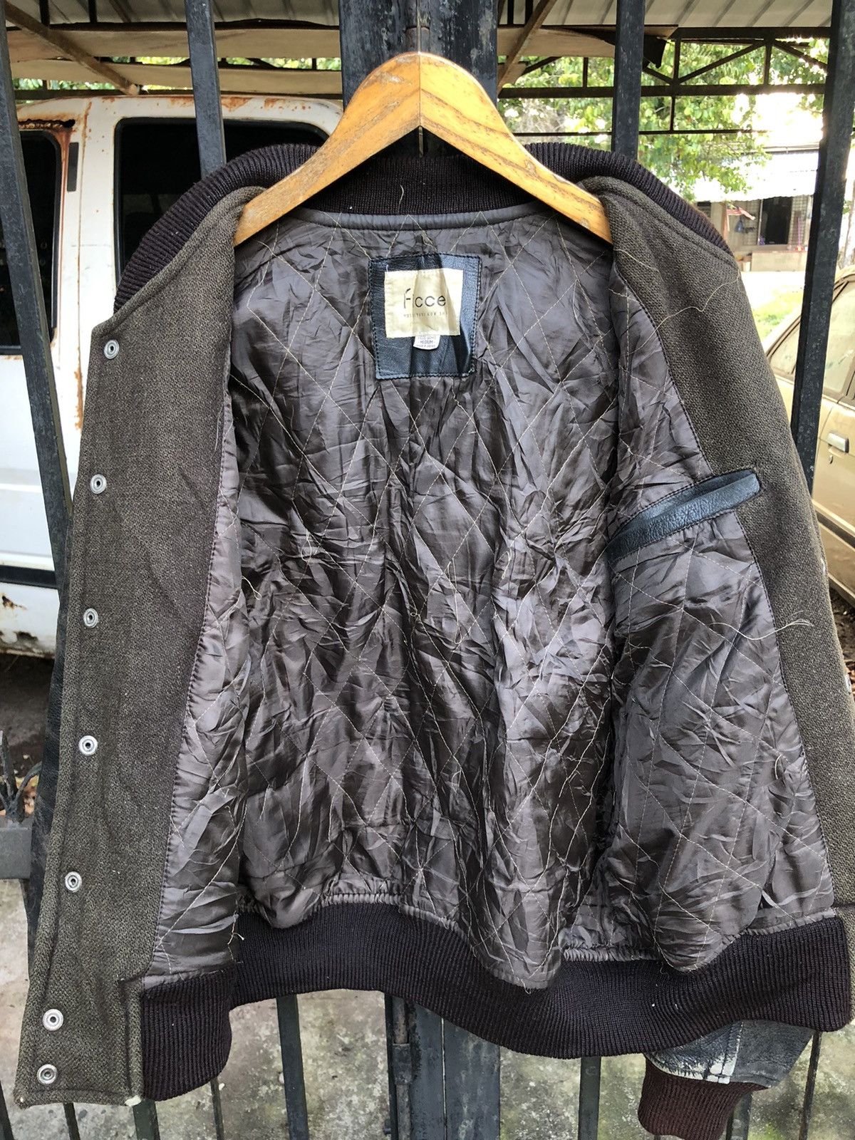 Japanese Brand × Yoshiyuki Konishi Rare Ficce Uomo by Yoshiyuki Konishi Leather Sleeved Jacket Size US M / EU 48-50 / 2 - 9 Thumbnail