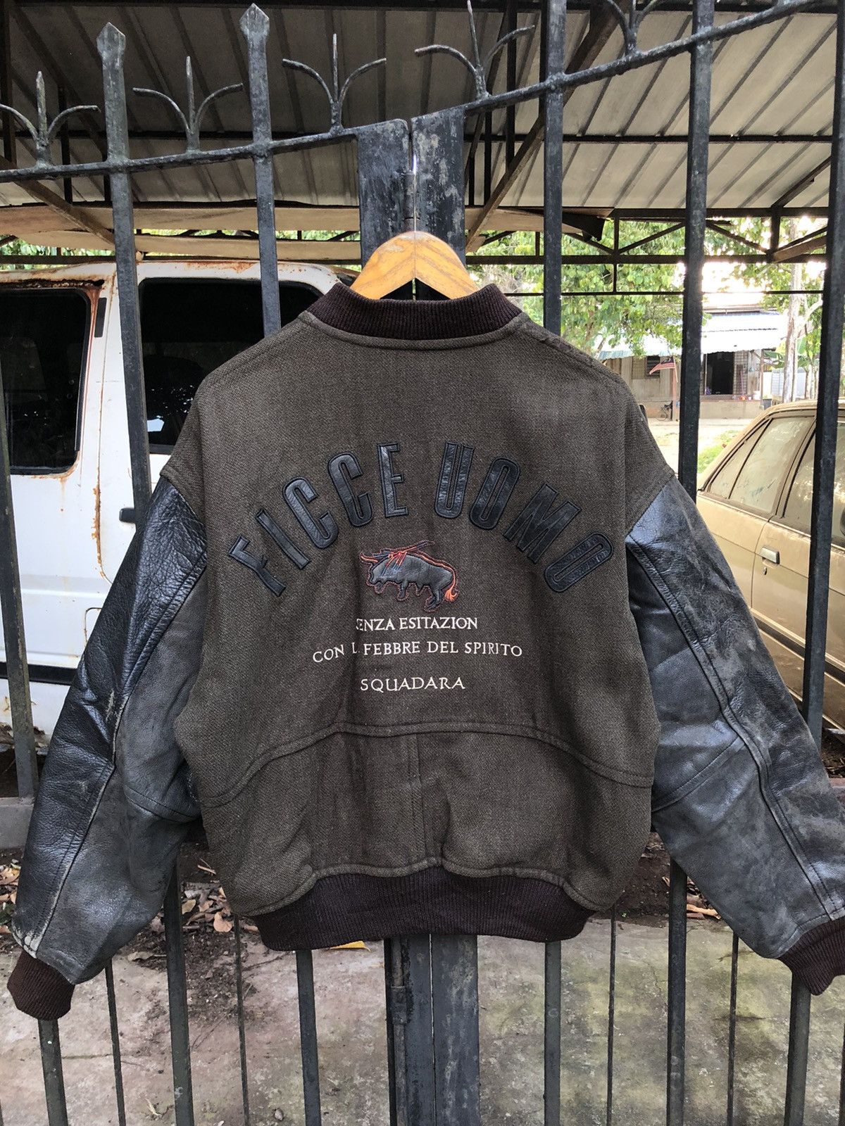 Japanese Brand × Yoshiyuki Konishi Rare Ficce Uomo by Yoshiyuki Konishi Leather Sleeved Jacket Size US M / EU 48-50 / 2 - 1 Thumbnail