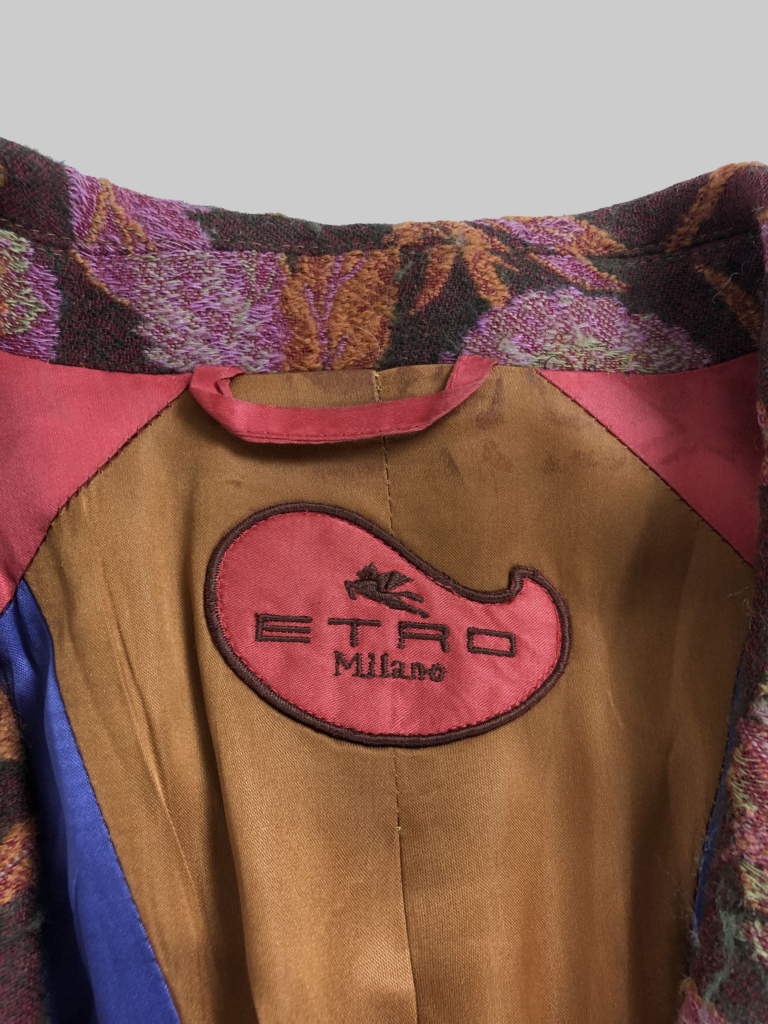 Etro Womens Etro Flowers Wool Coat Size 46/L Size US L / EU 52-54 / 3 - 8 Thumbnail
