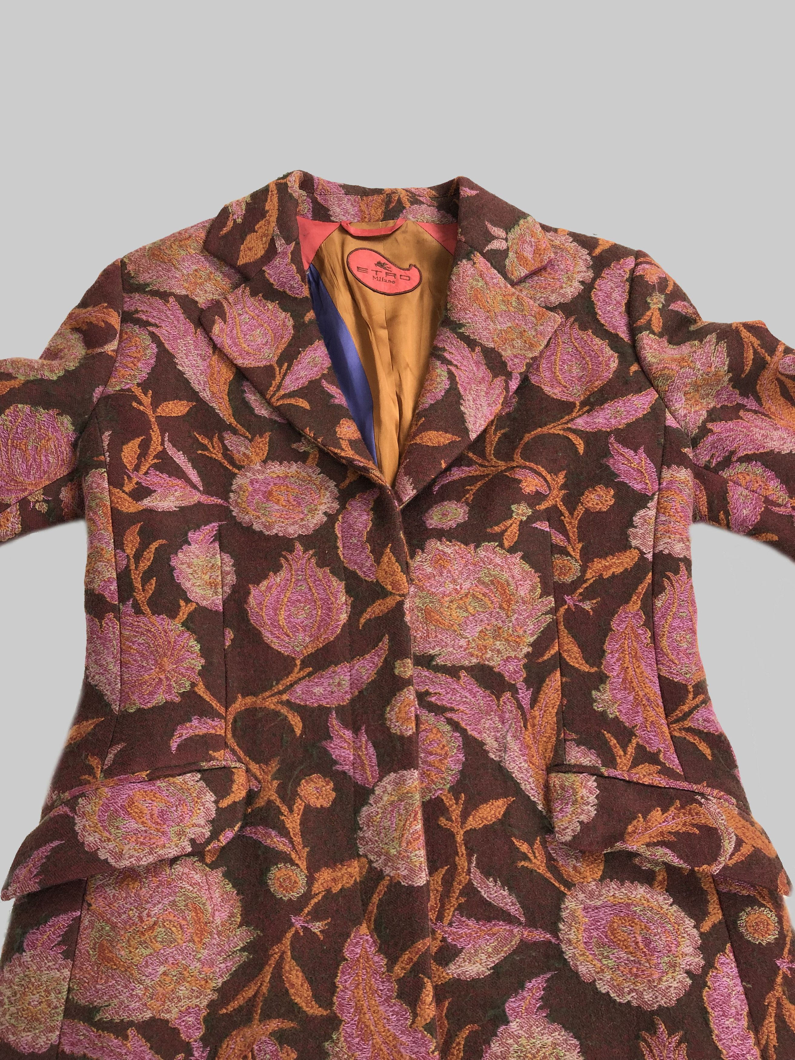 Etro Womens Etro Flowers Wool Coat Size 46/L Size US L / EU 52-54 / 3 - 4 Thumbnail