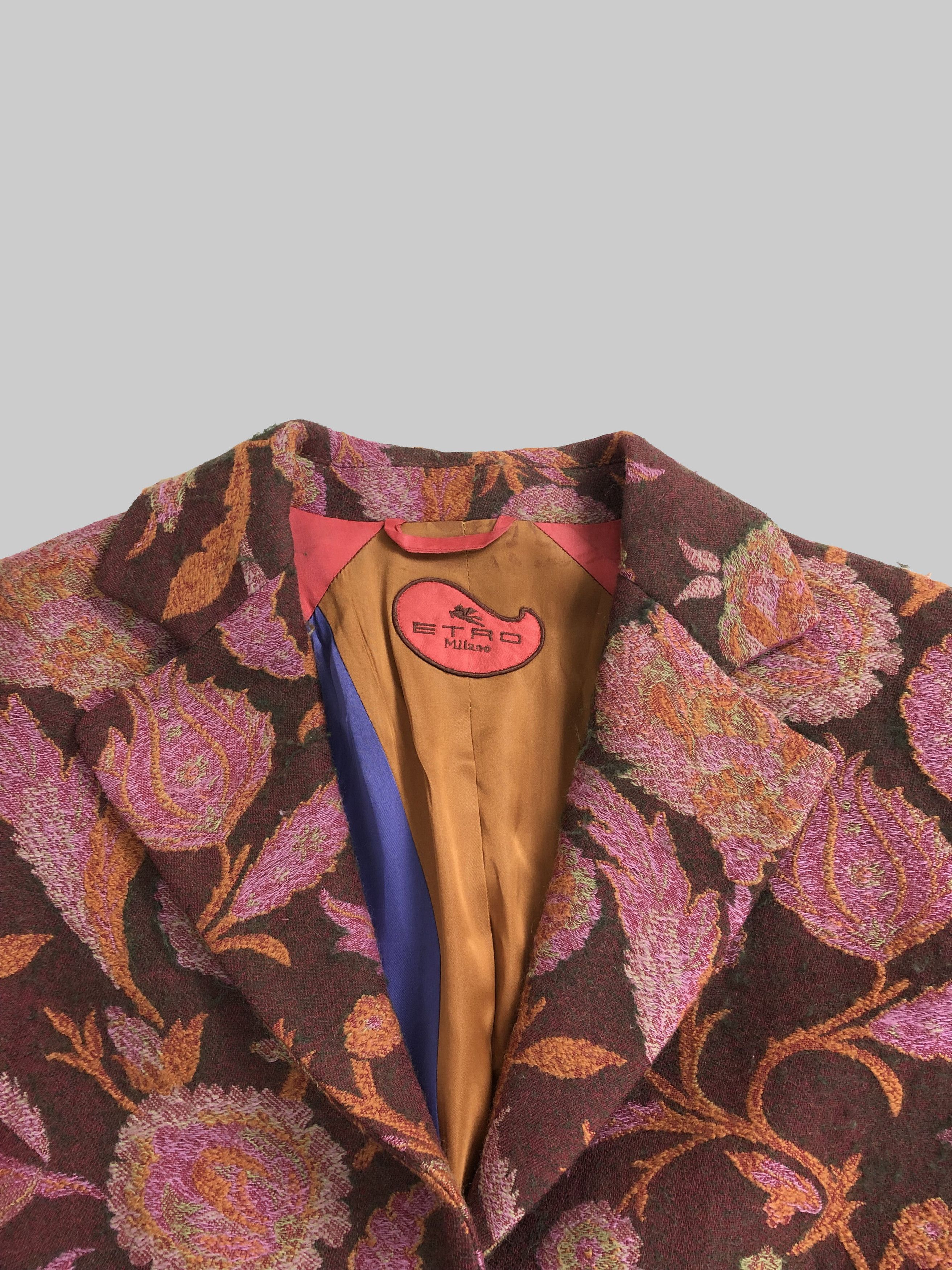 Etro Womens Etro Flowers Wool Coat Size 46/L Size US L / EU 52-54 / 3 - 7 Thumbnail