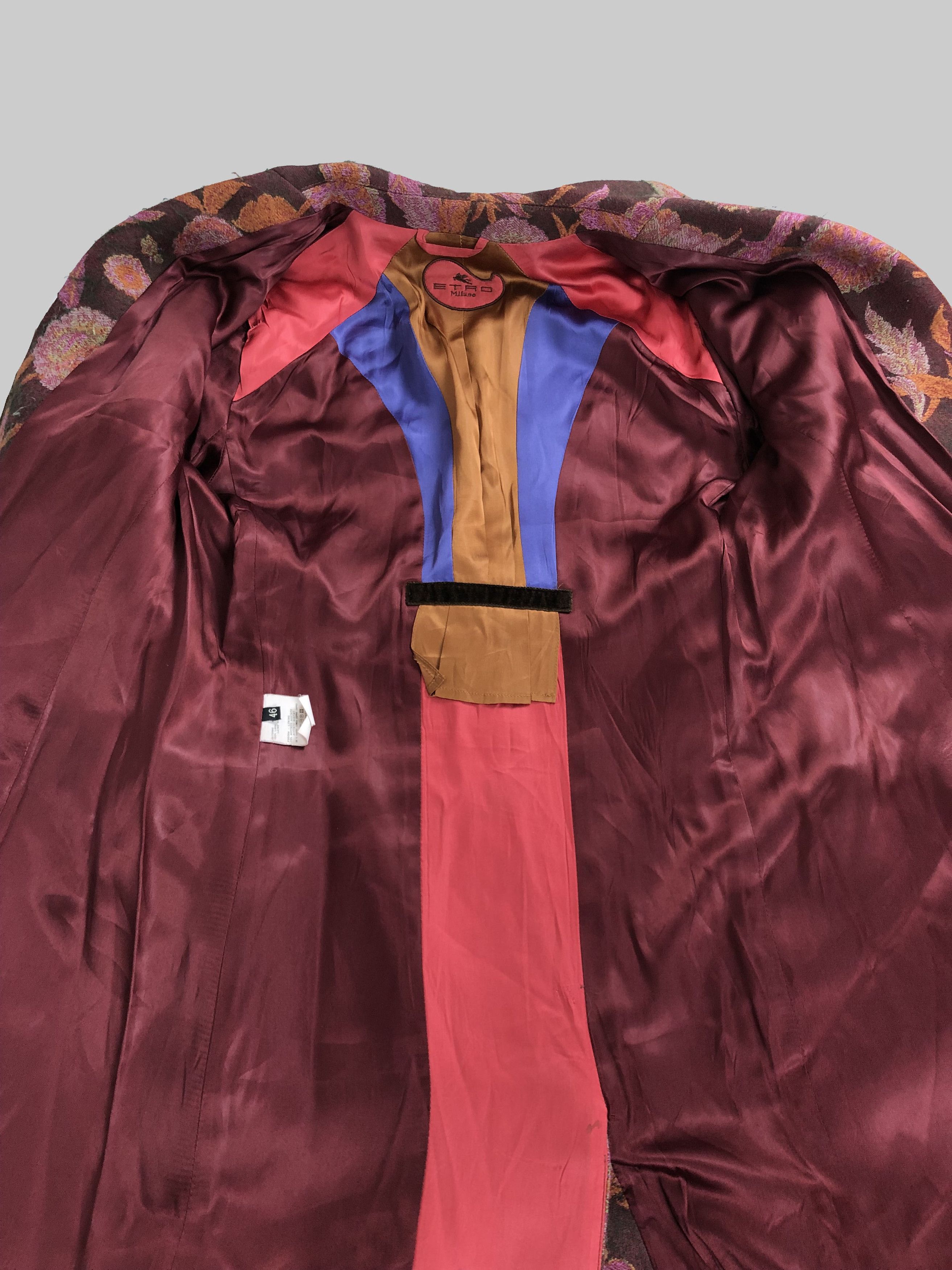 Etro Womens Etro Flowers Wool Coat Size 46/L Size US L / EU 52-54 / 3 - 12 Thumbnail