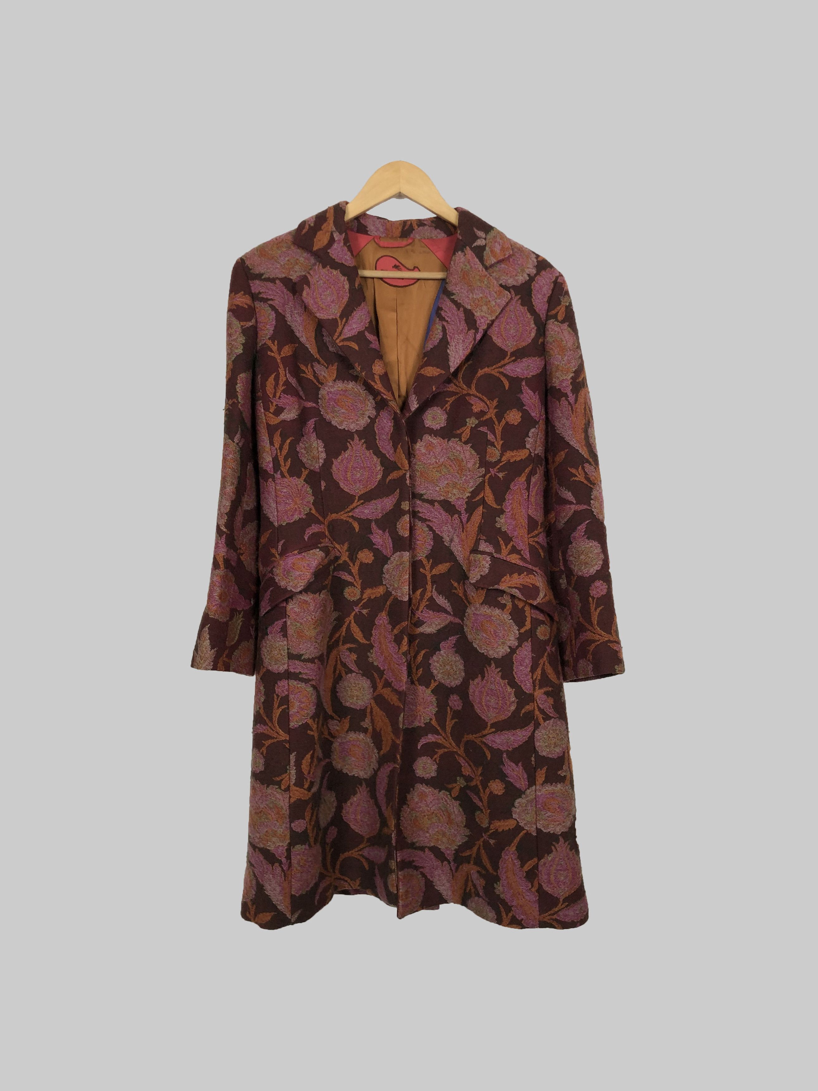 Etro Womens Etro Flowers Wool Coat Size 46/L Size US L / EU 52-54 / 3 - 1 Thumbnail