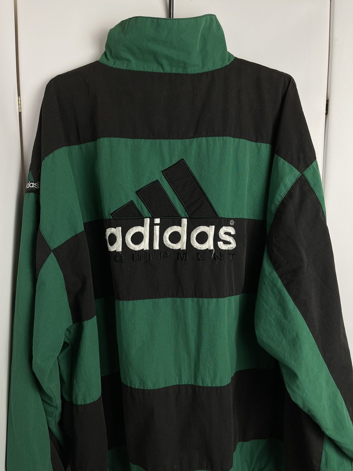 Adidas Equipment vintage track jacket stripes big logo green