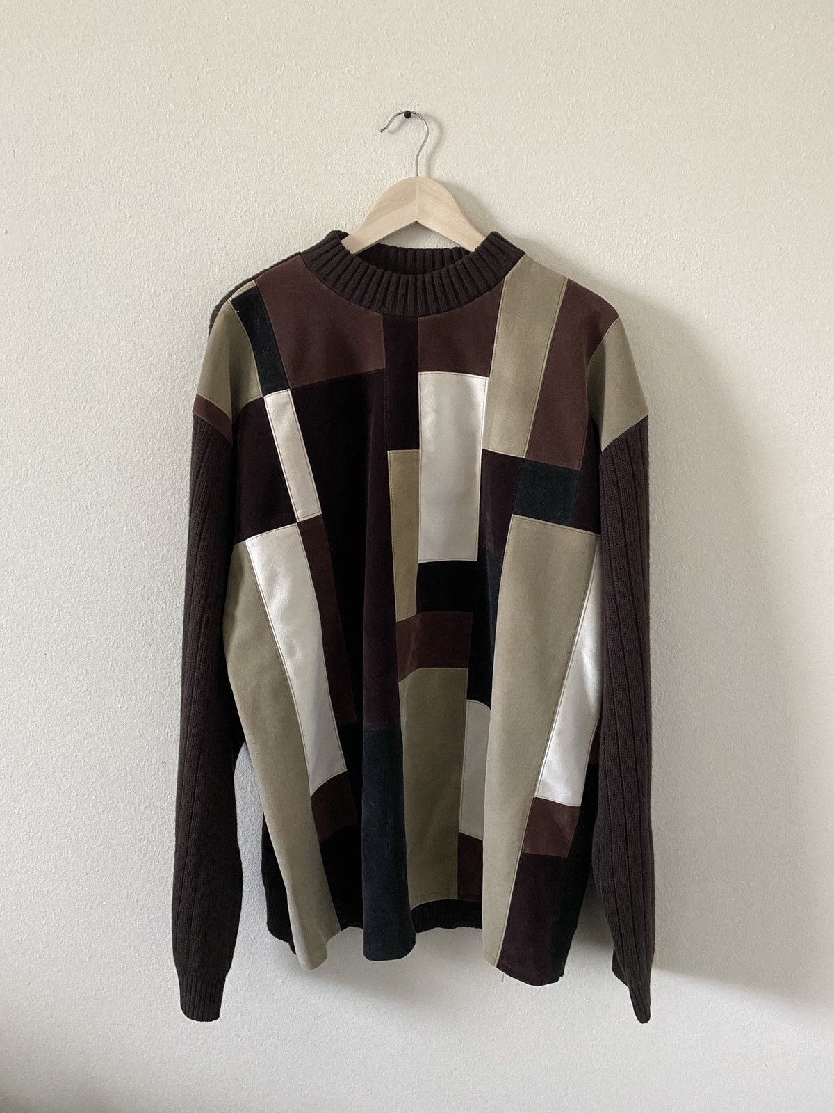 Other Vintage Brown Patchwork Style Sweater Size US XL / EU 56 / 4 - 1 Thumbnail