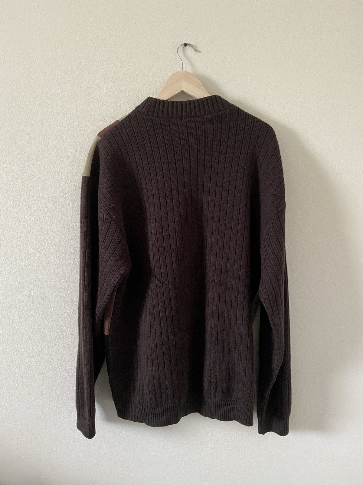 Other Vintage Brown Patchwork Style Sweater Size US XL / EU 56 / 4 - 3 Thumbnail