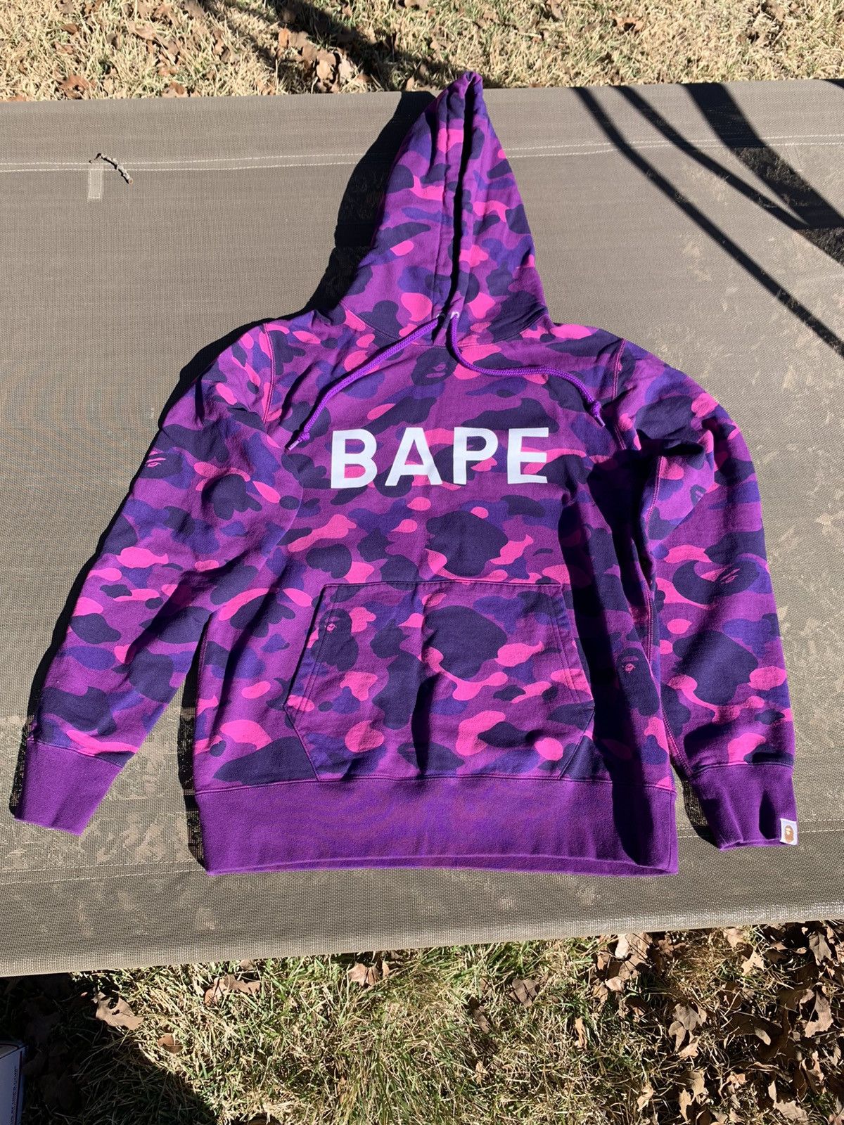 Image of Bape Color Camo Pullover Hoodie in Purple, Men's (Size XL)