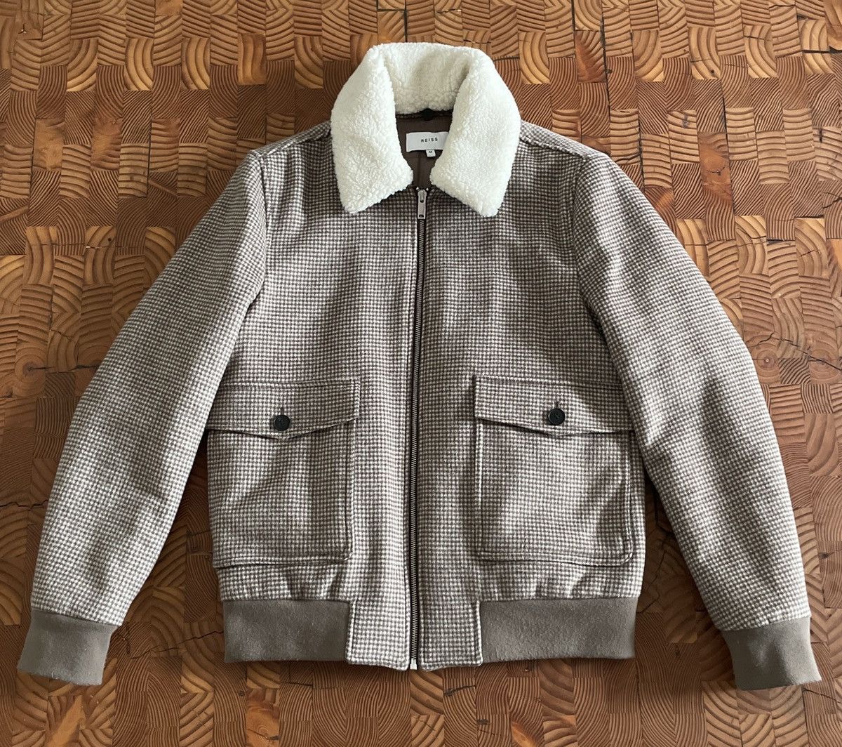 【海外限定】REISSジャケット☆Bella Dogtooth Check Jacket, Ne Reiss Bella Dogtooth Check Jacket, Neutral