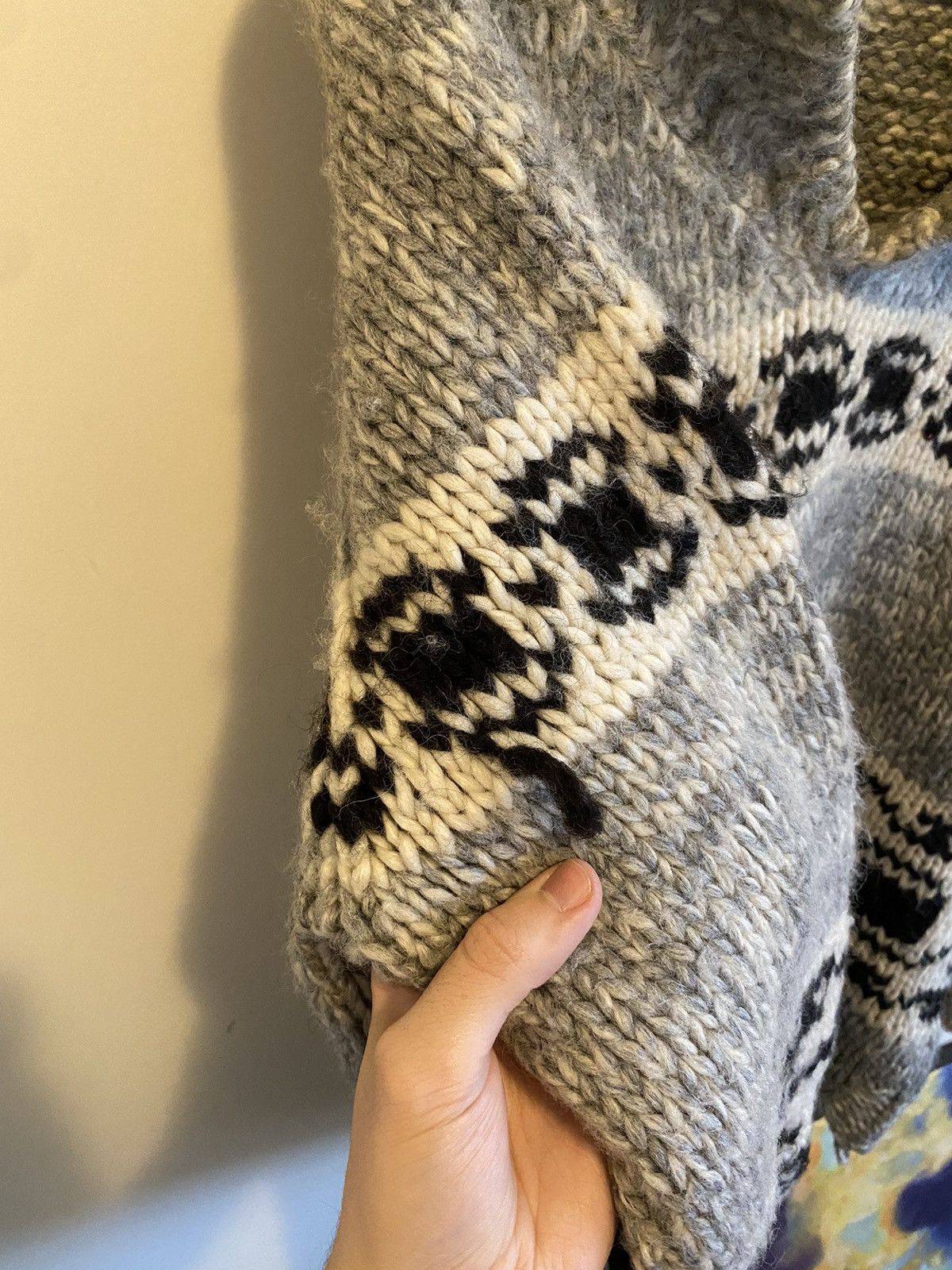 Vintage 1940s Cowichan Knit Hand Sweater Wool Canada Vtg True Size US M / EU 48-50 / 2 - 6 Thumbnail