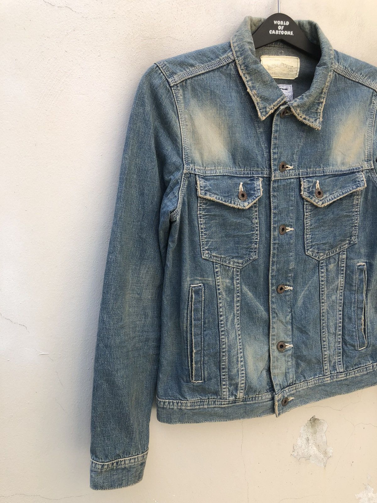 Big John Big John X Grime Effect Used Look Distressed Denim Jacket Size US M / EU 48-50 / 2 - 6 Thumbnail