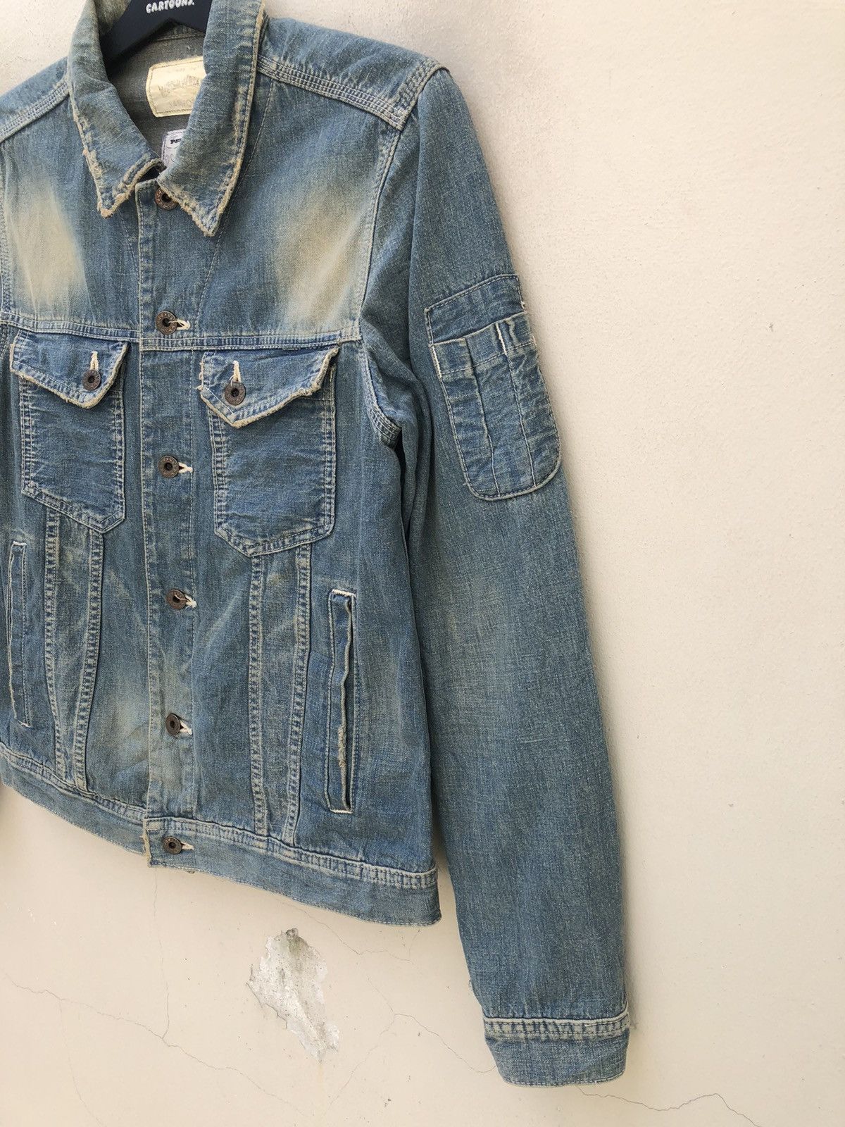 Big John Big John X Grime Effect Used Look Distressed Denim Jacket Size US M / EU 48-50 / 2 - 5 Thumbnail