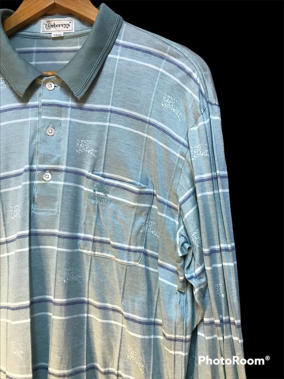 Burberry Vintage Burberrys polos long sleeve full print Size US L / EU 52-54 / 3 - 6 Thumbnail