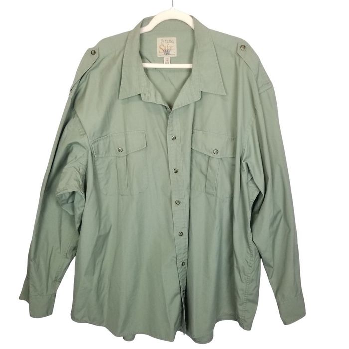 Cabelas Cabela's Safari Series Mens 4XL Tall Green Button Up Shirt ...