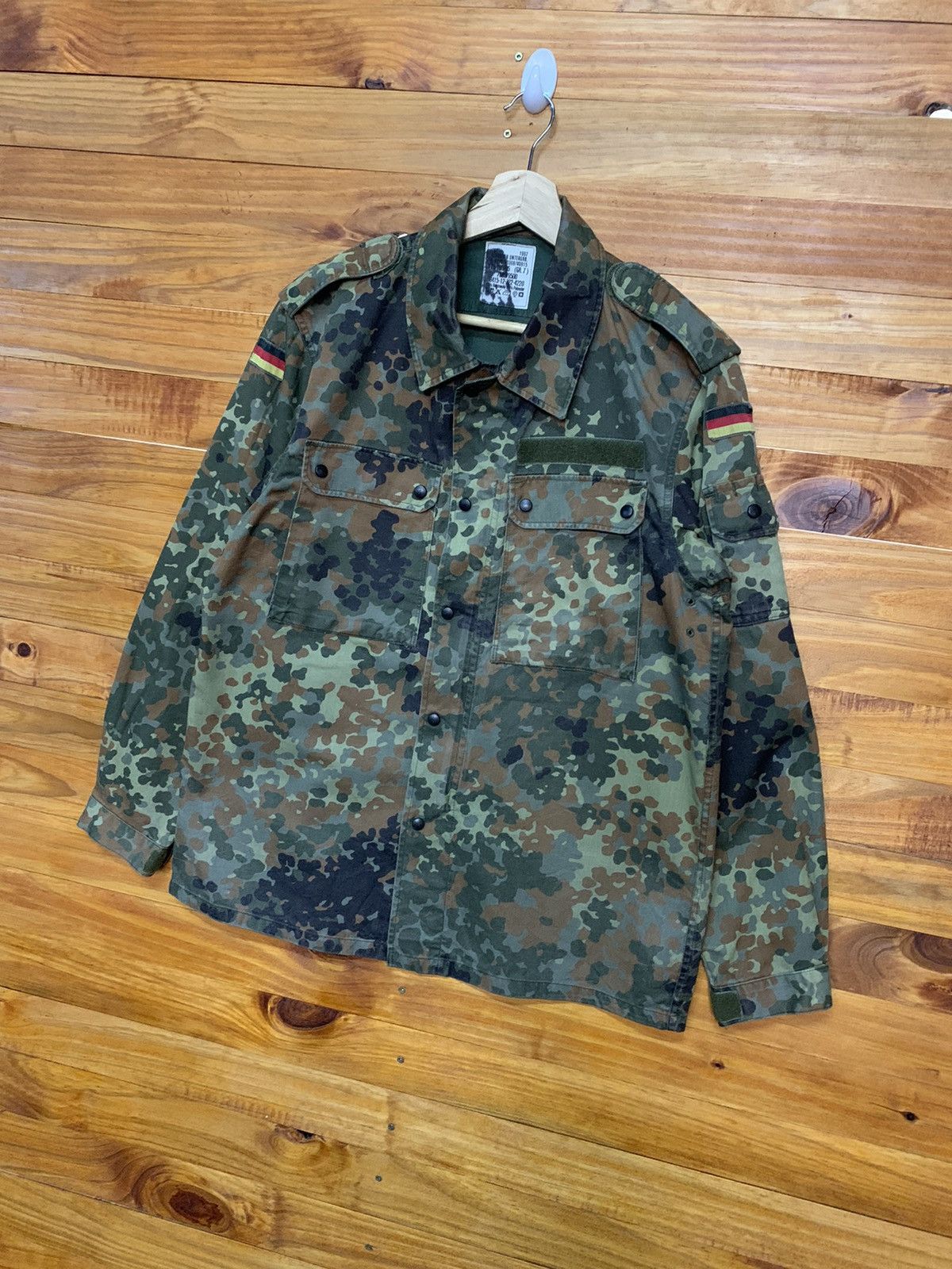 Vintage Flacktarn GERMAN ARMY Jacket Camouflage CAMO Military Shirt Size US M / EU 48-50 / 2 - 3 Thumbnail