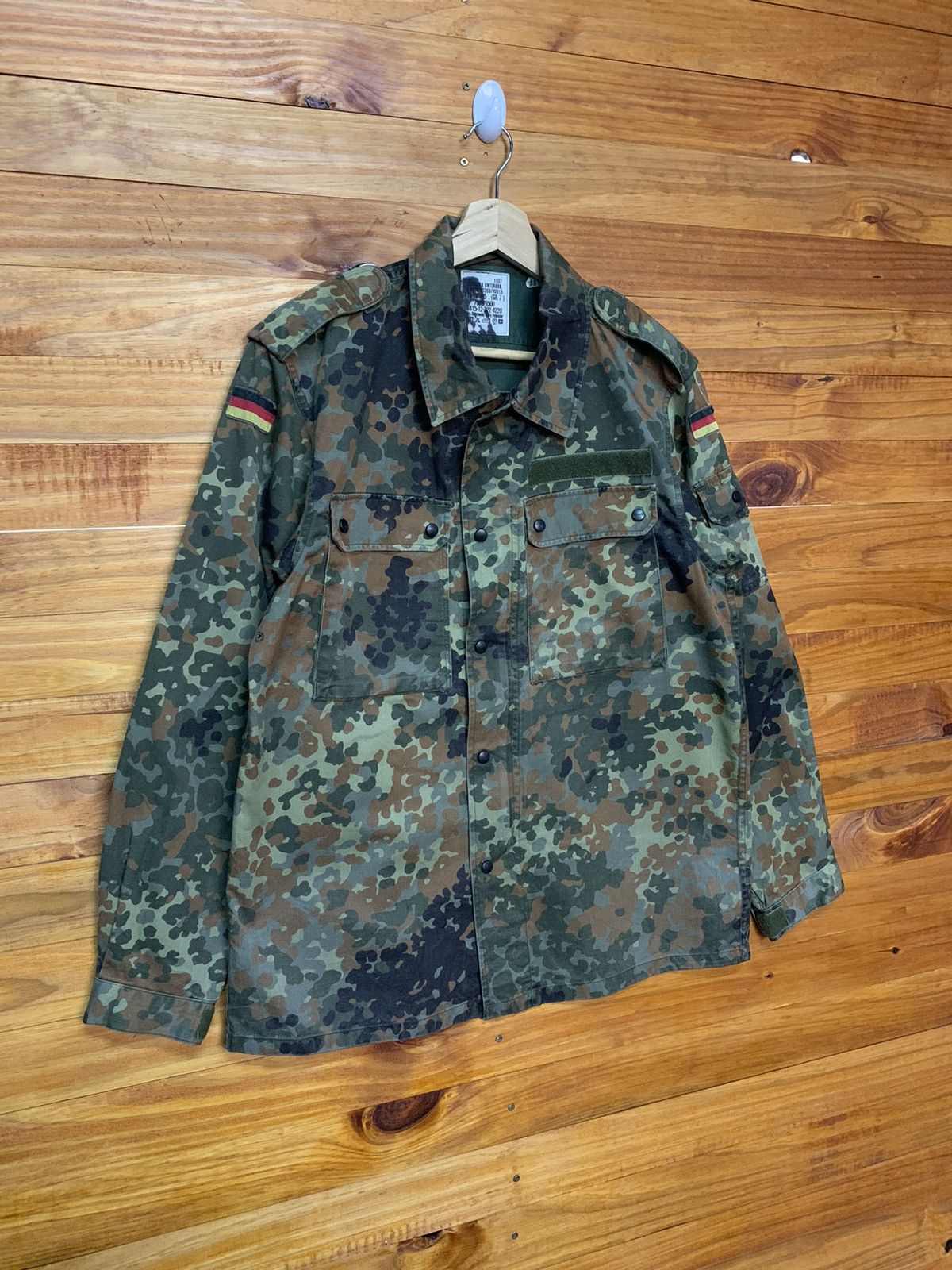 Vintage Flacktarn GERMAN ARMY Jacket Camouflage CAMO Military Shirt Size US M / EU 48-50 / 2 - 2 Thumbnail