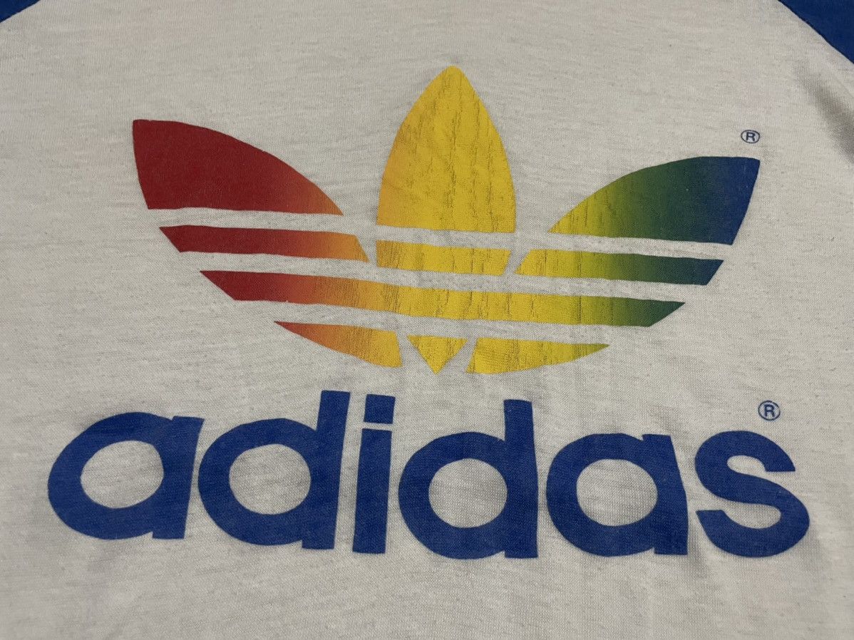 Adidas Rare Vtg 70s Adidas Rainbow Adicolor Trefoil Raglan Jersey Size US M / EU 48-50 / 2 - 7 Thumbnail