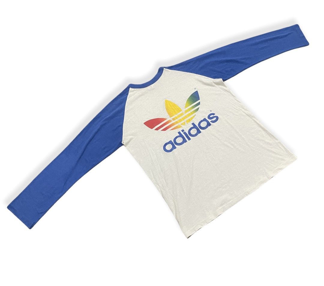 Adidas Rare Vtg 70s Adidas Rainbow Adicolor Trefoil Raglan Jersey Size US M / EU 48-50 / 2 - 3 Thumbnail