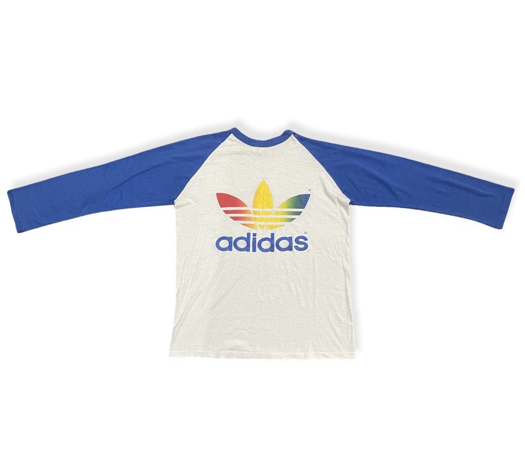 Adidas Rare Vtg 70s Adidas Rainbow Adicolor Trefoil Raglan Jersey Size US M / EU 48-50 / 2 - 1 Thumbnail