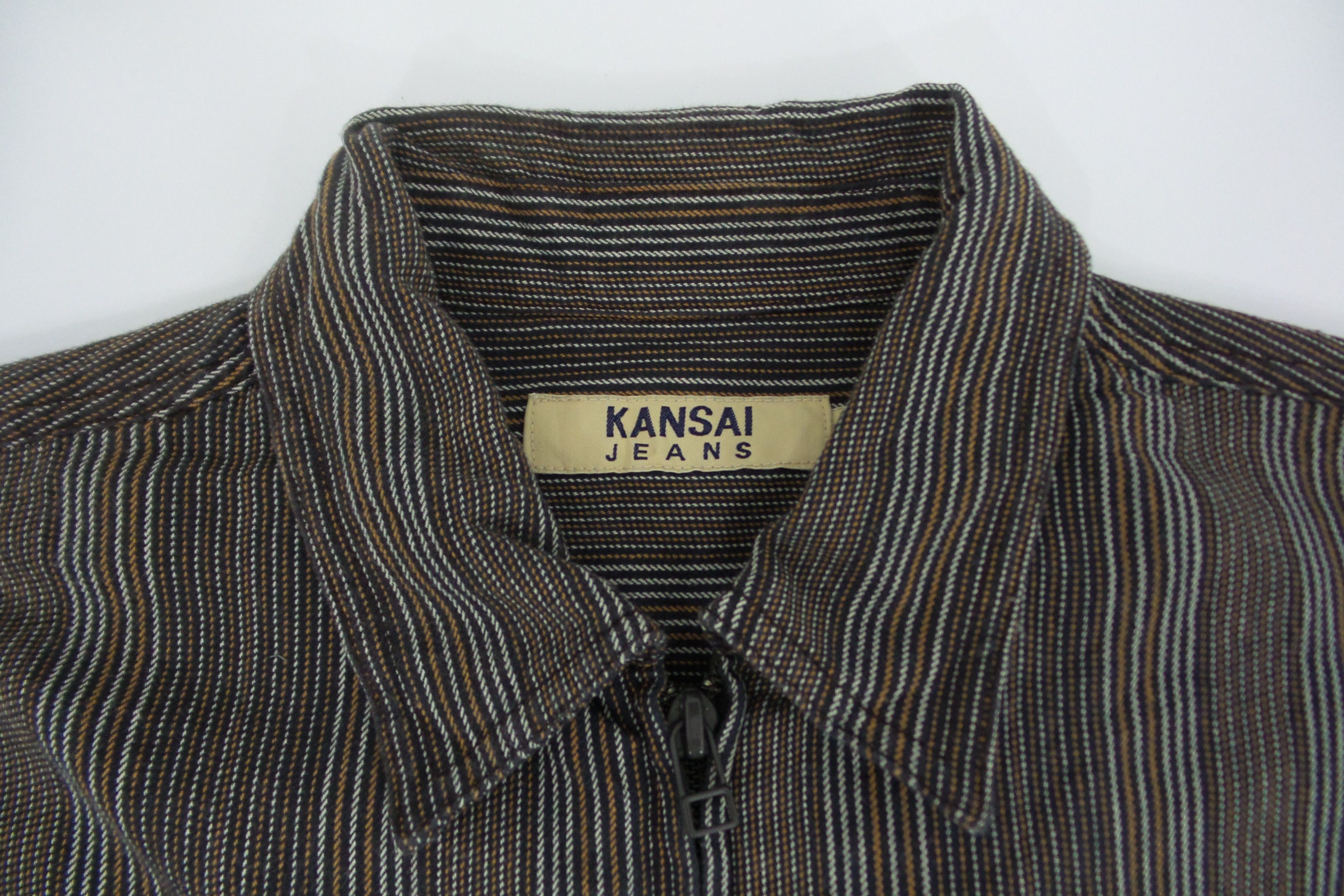 Japanese Brand × Kansai Yamamoto Kansai Jeans Double Pockets Stripes Jackets Size US M / EU 48-50 / 2 - 2 Thumbnail
