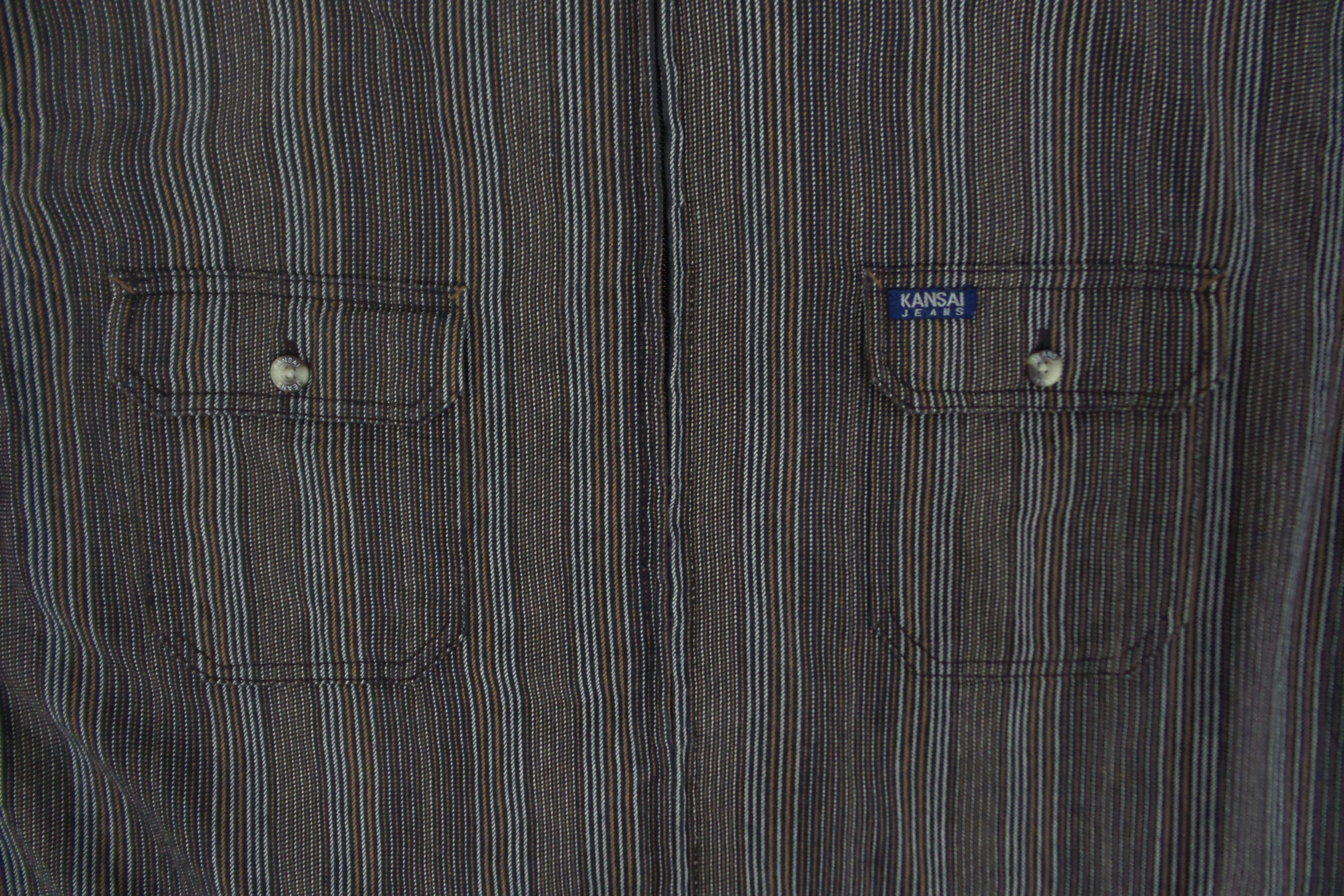 Japanese Brand × Kansai Yamamoto Kansai Jeans Double Pockets Stripes Jackets Size US M / EU 48-50 / 2 - 4 Thumbnail