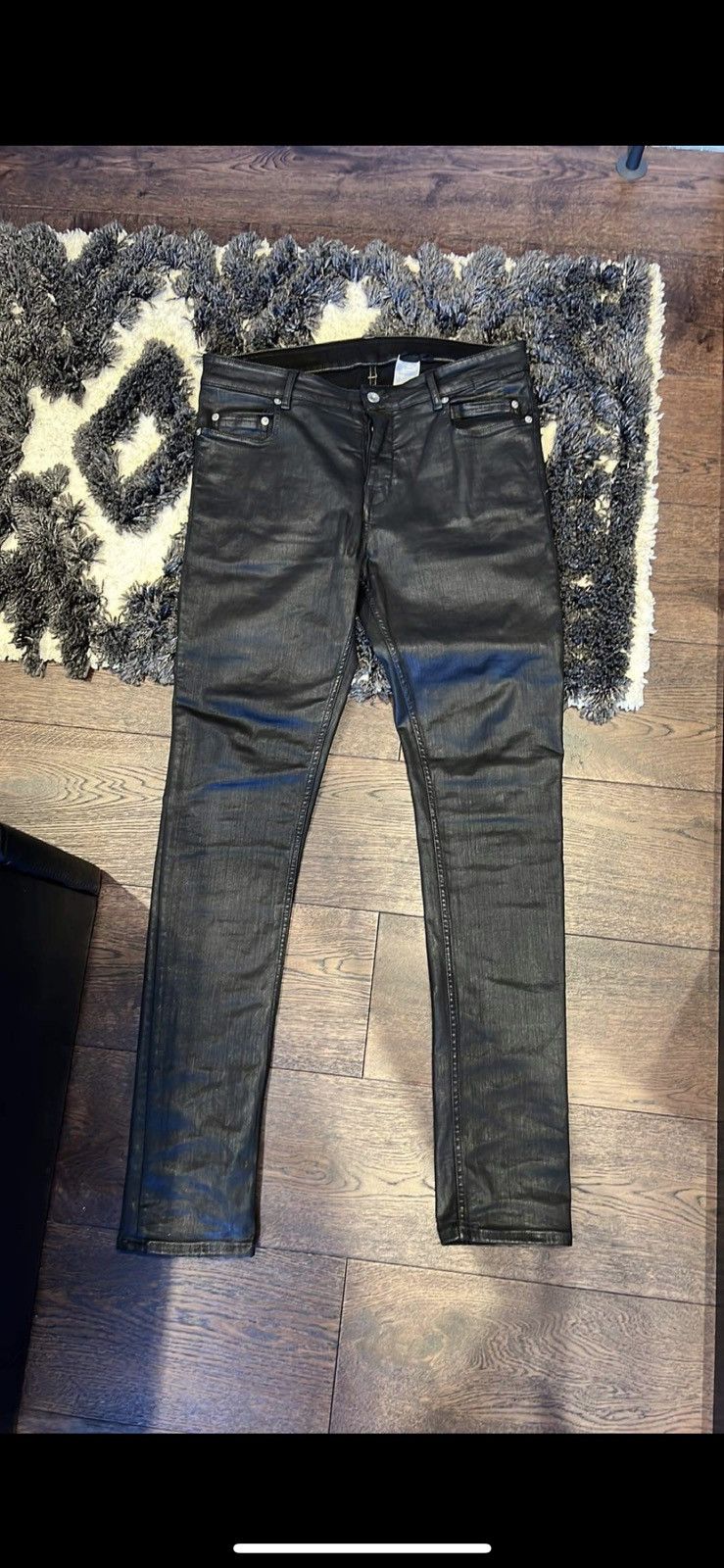 Pre-owned Rick Owens Wax Denim Black