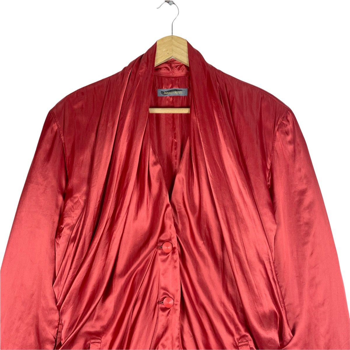 Issey Miyake × Vintage 🔥80s ISSEY MIYAKE Satin Spiral Button Jacket Size M / US 6-8 / IT 42-44 - 4 Thumbnail