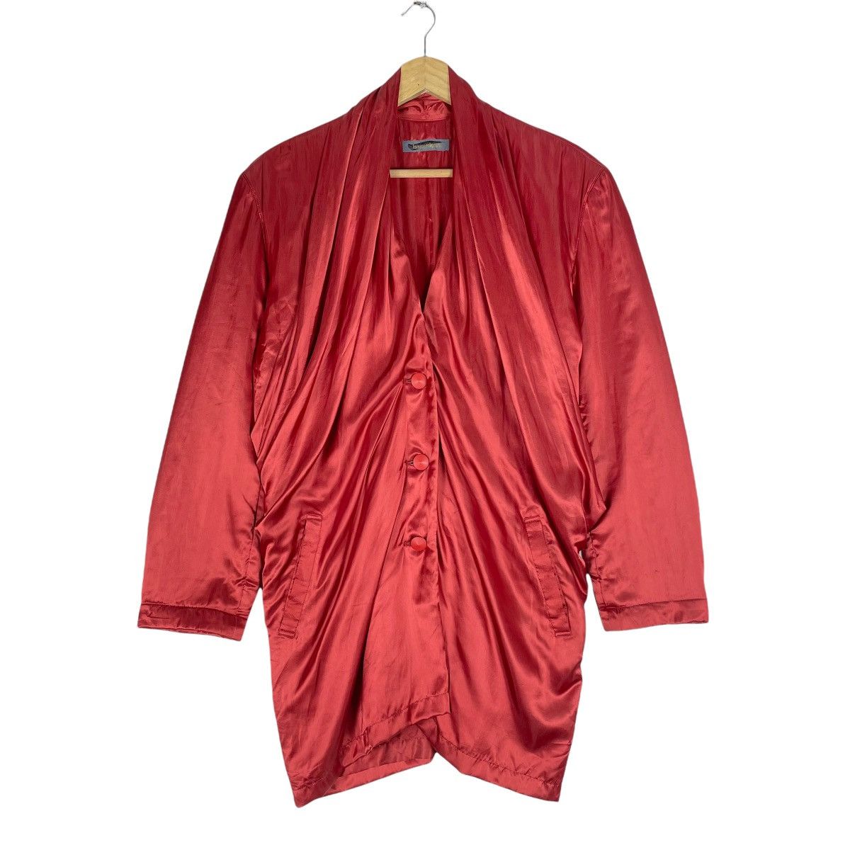 Issey Miyake × Vintage 🔥80s ISSEY MIYAKE Satin Spiral Button Jacket Size M / US 6-8 / IT 42-44 - 2 Thumbnail