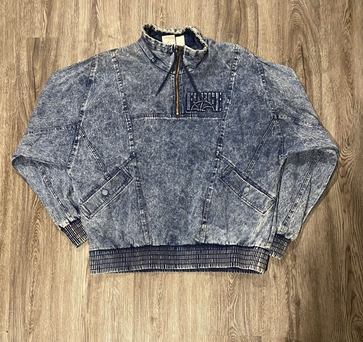 Nike × Vintage Vintage 90s Nike Force Acid Wash Denim Jacket | Grailed