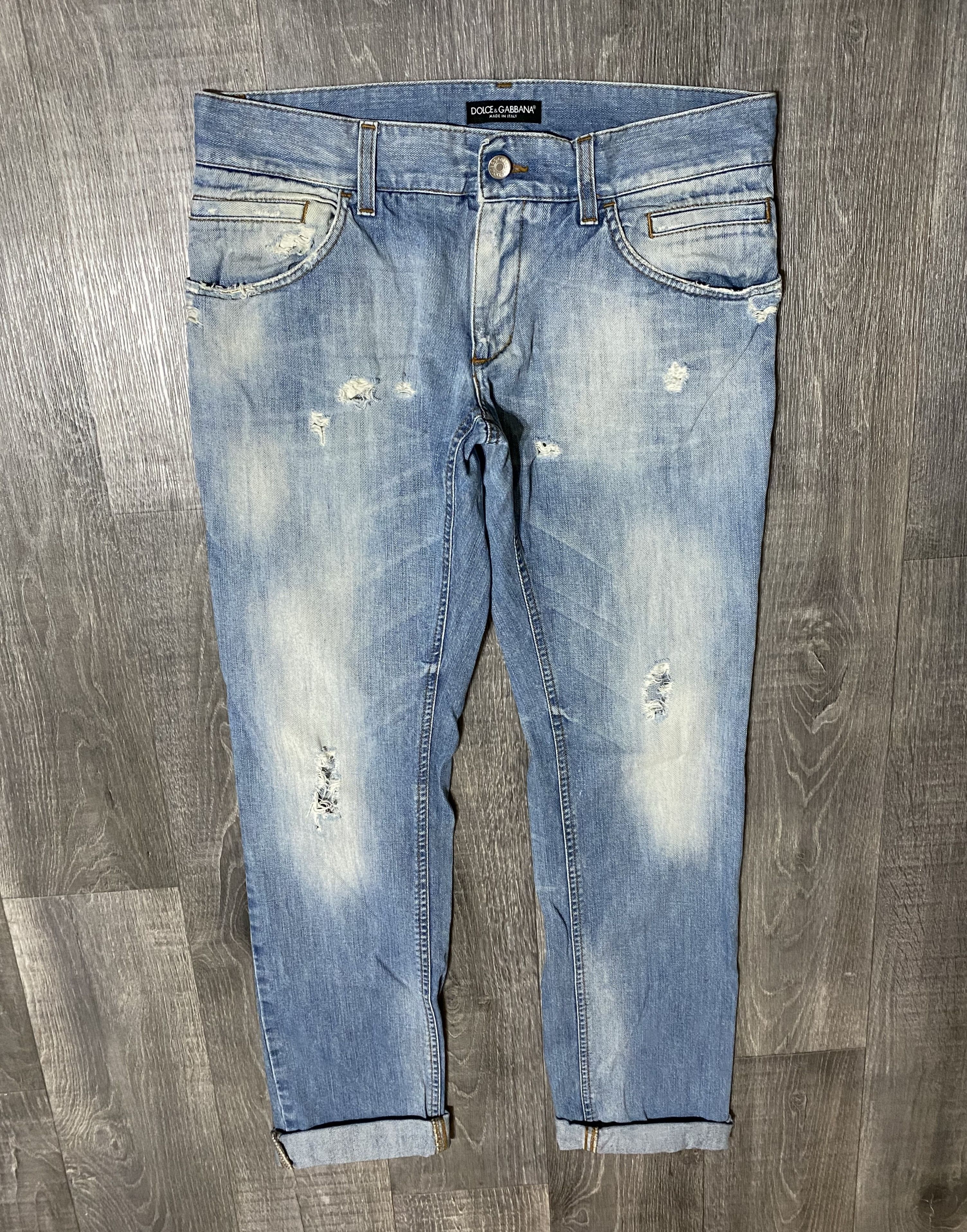 Dolce & Gabbana Dolce Gabbana D&G Torn Washed Faded Distressed Jeans Denim Size US 32 / EU 48 - 3 Thumbnail