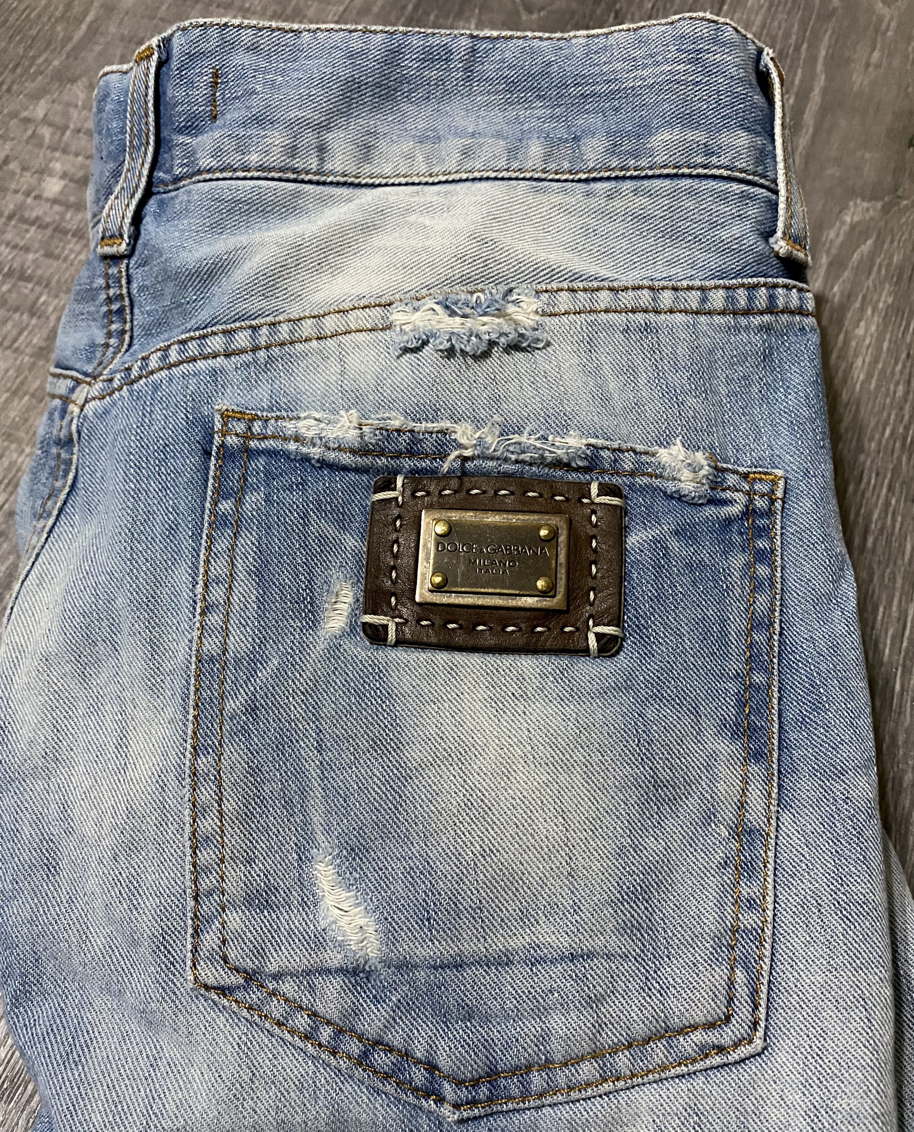 Dolce & Gabbana Dolce Gabbana D&G Torn Washed Faded Distressed Jeans Denim Size US 32 / EU 48 - 4 Thumbnail